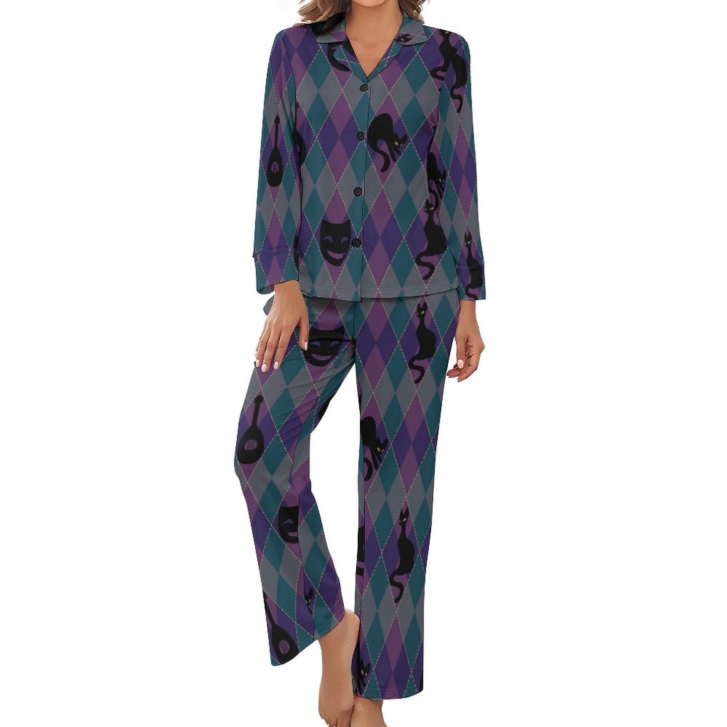 Catty Troubadour Satin Pajama Set