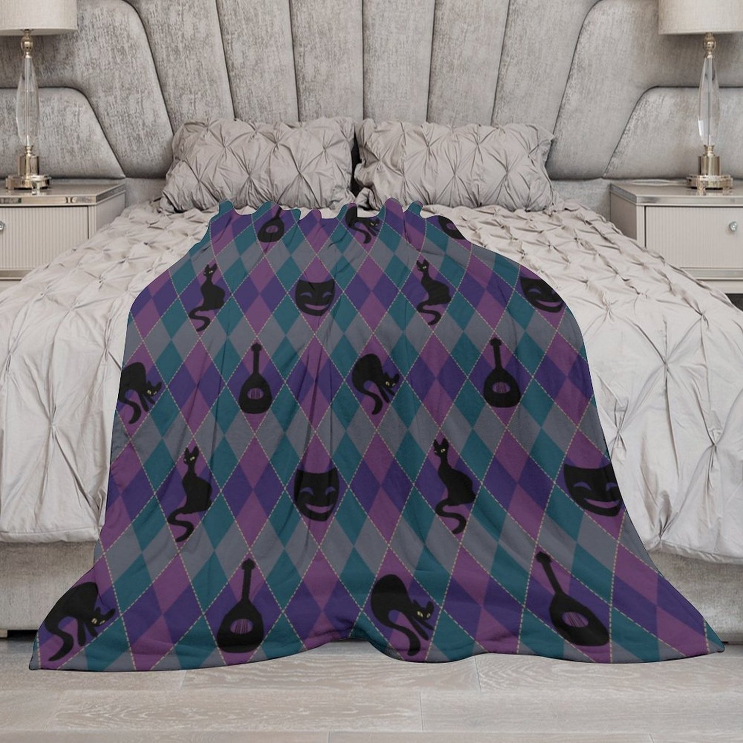 Catty Troubadour 280gsm Flannel Blanket-30"x40" (Dual-sided Printing)