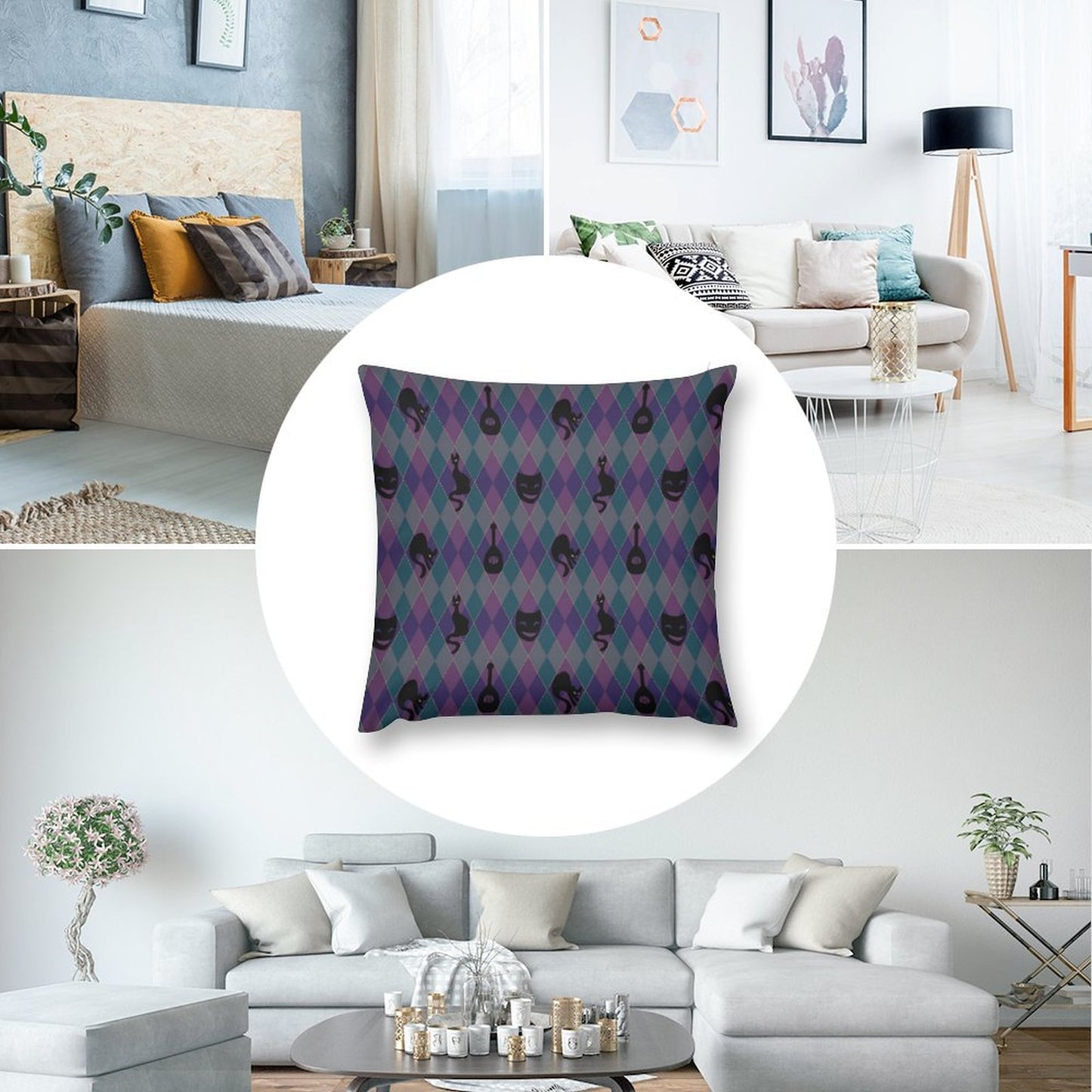 Catty Troubadour Plush Pillowcase Set of 4
