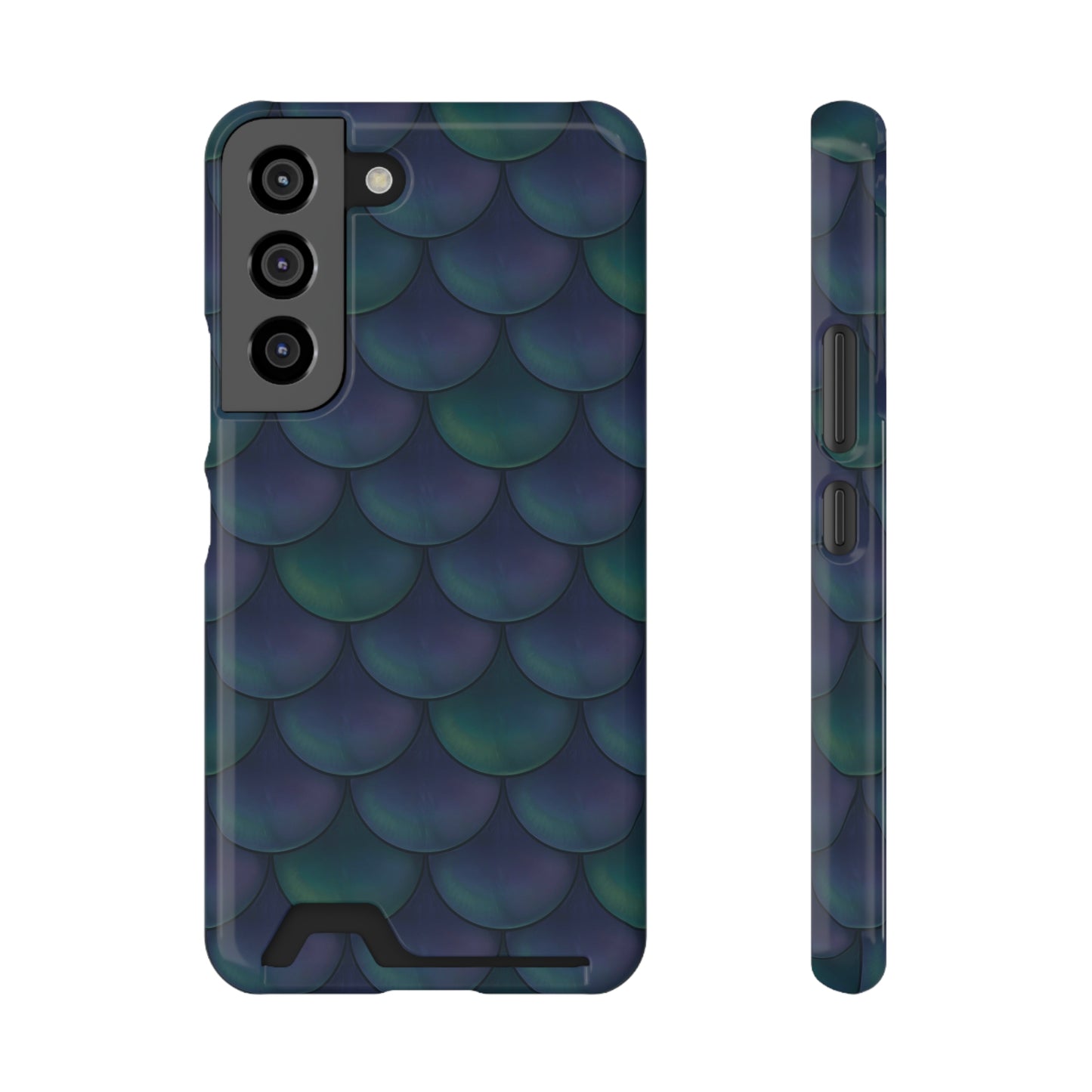 Blue Dragon Scale Phone Case With Card Holder