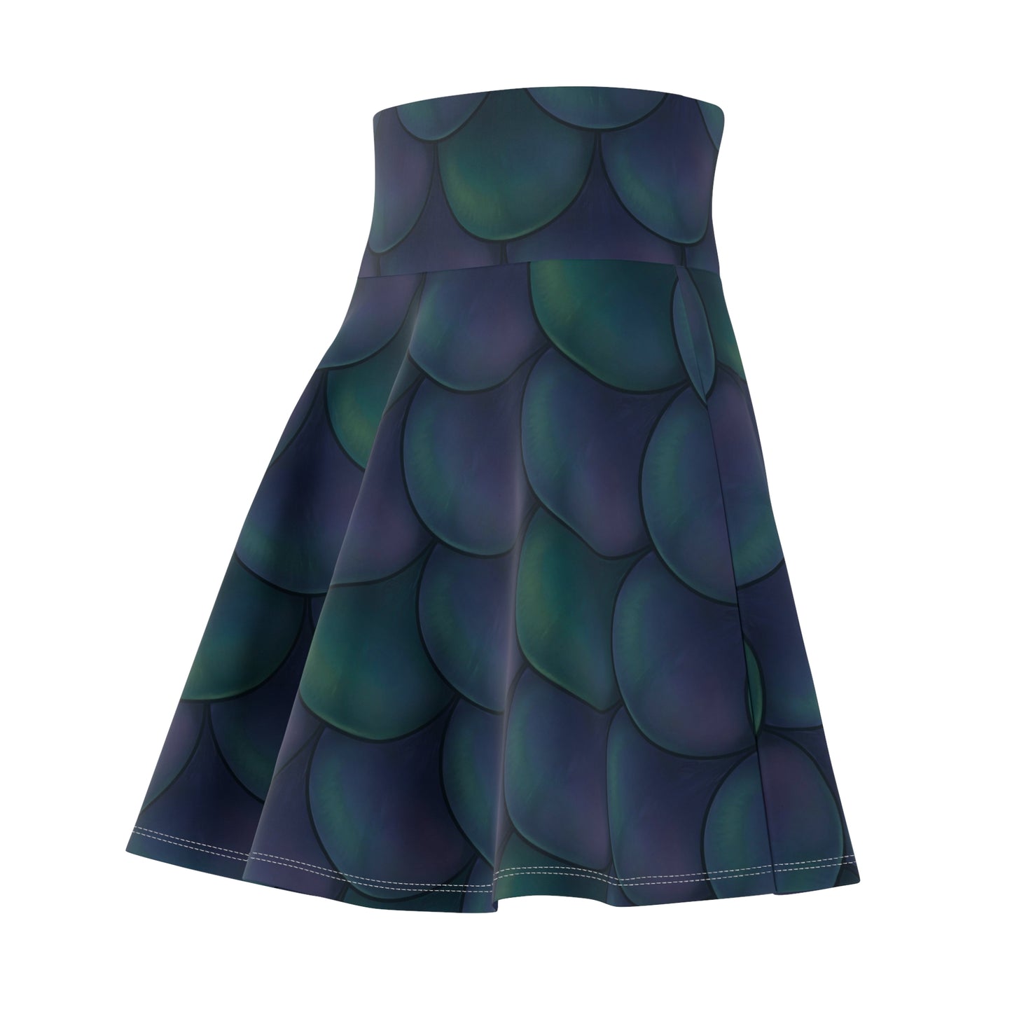 Green Dragon Scale A-Line Stretchy Skater Skirt