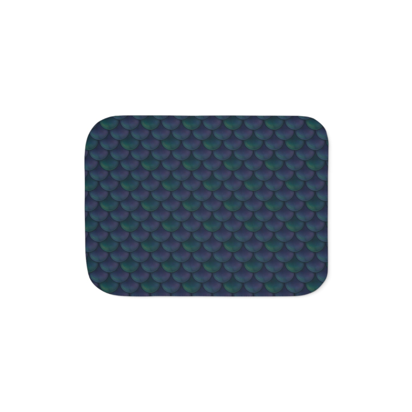 Teal Dragon Scales Sherpa Blanket