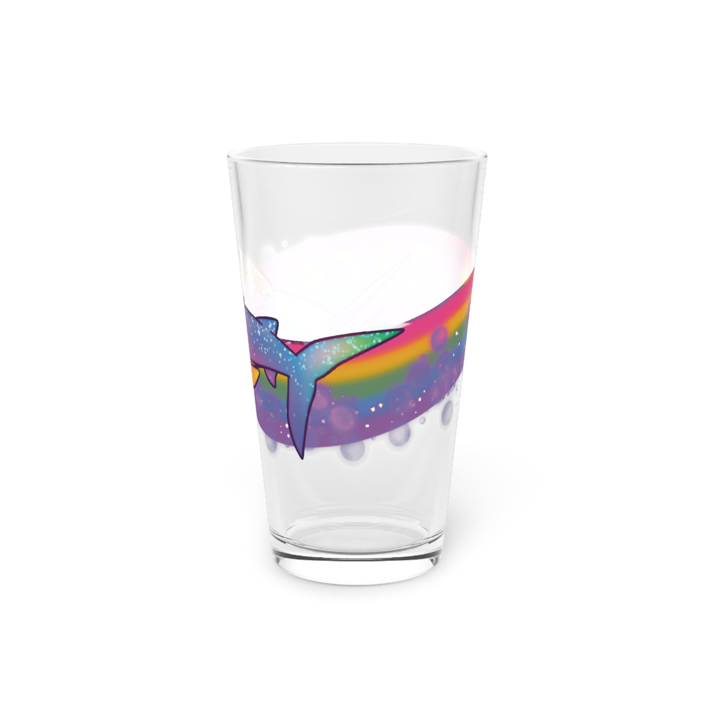 Rainbow Shark Pint Glass, 16oz