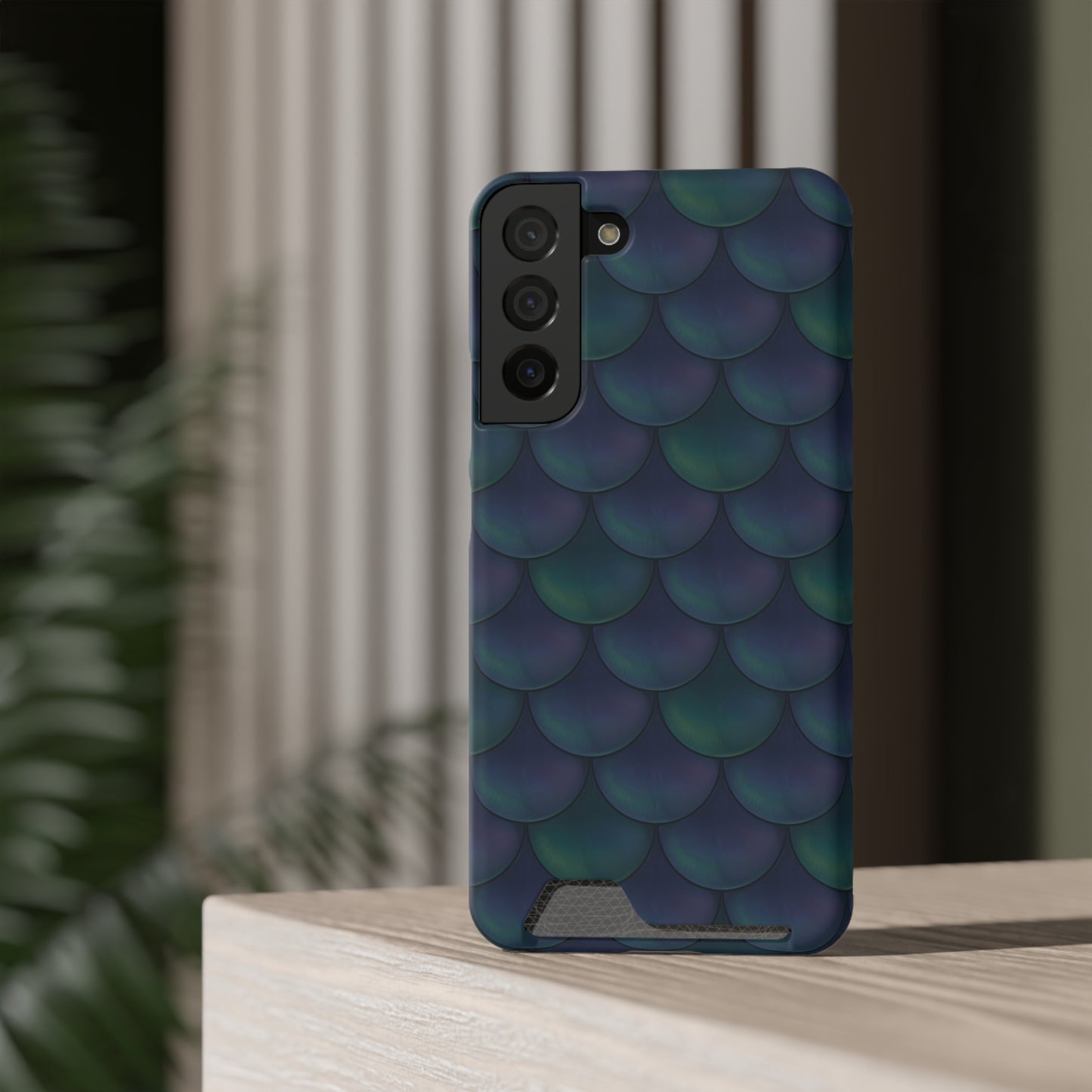 Blue Dragon Scale Phone Case With Card Holder