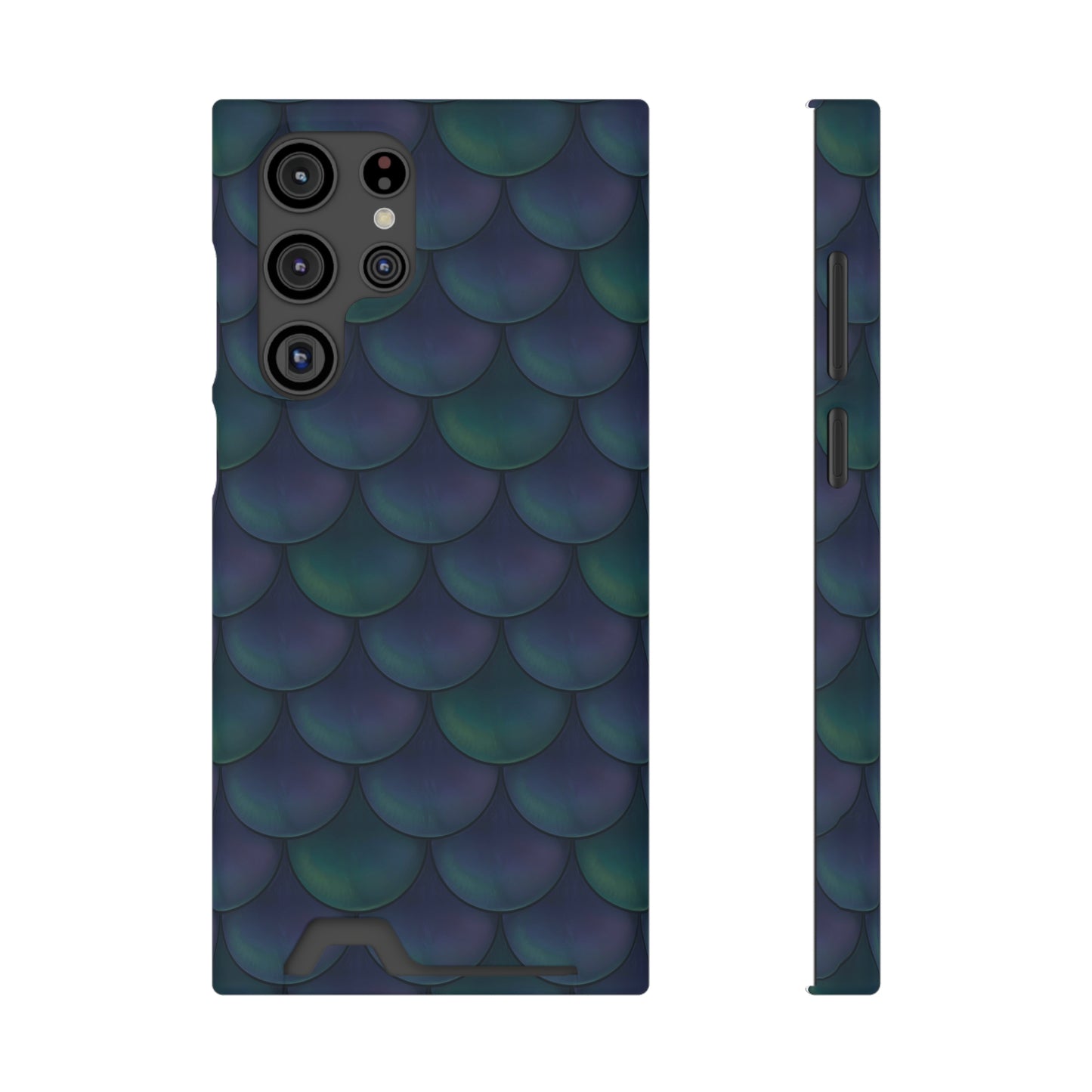 Blue Dragon Scale Phone Case With Card Holder