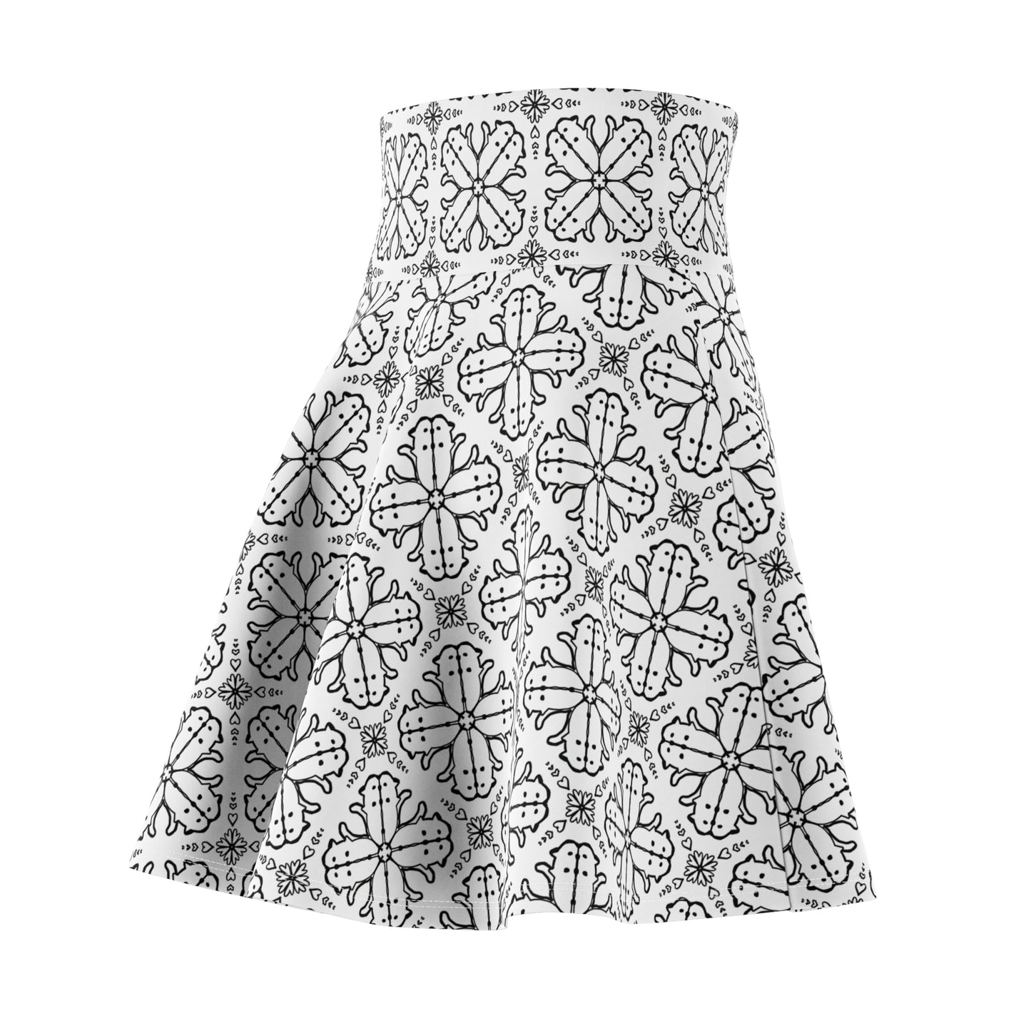 Cat Garden A-Line Stretchy Skater Skirt