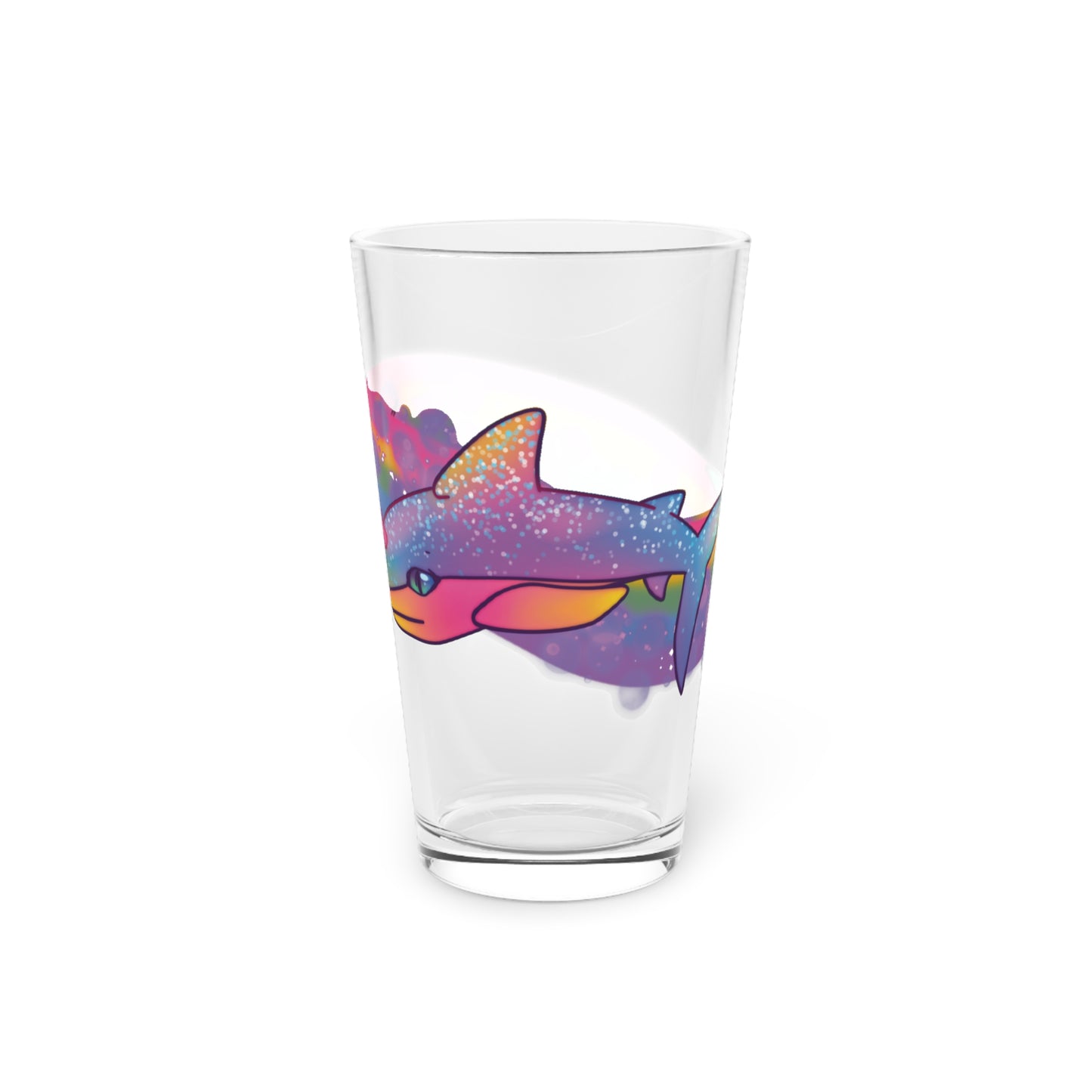 Rainbow Shark Pint Glass, 16oz