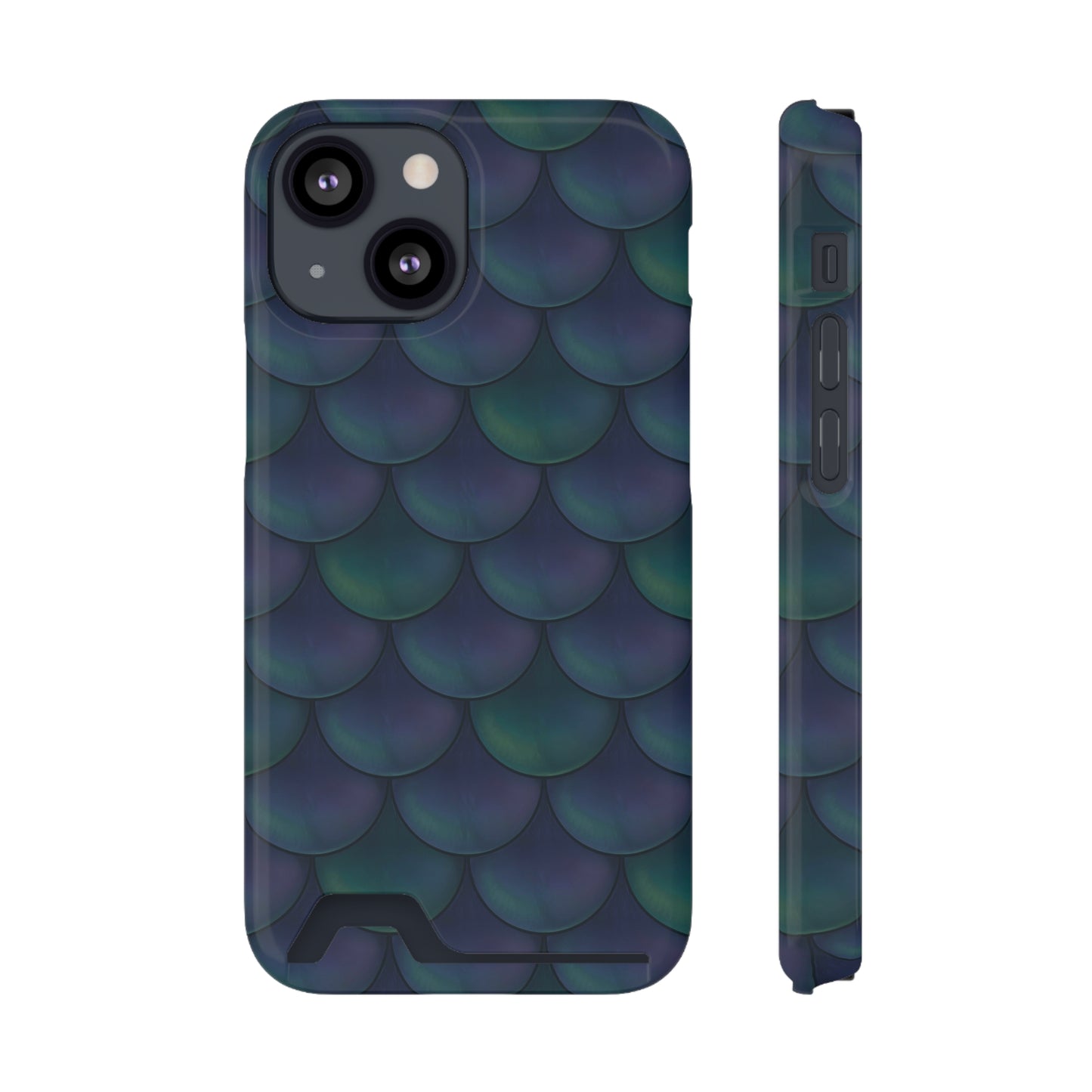 Blue Dragon Scale Phone Case With Card Holder