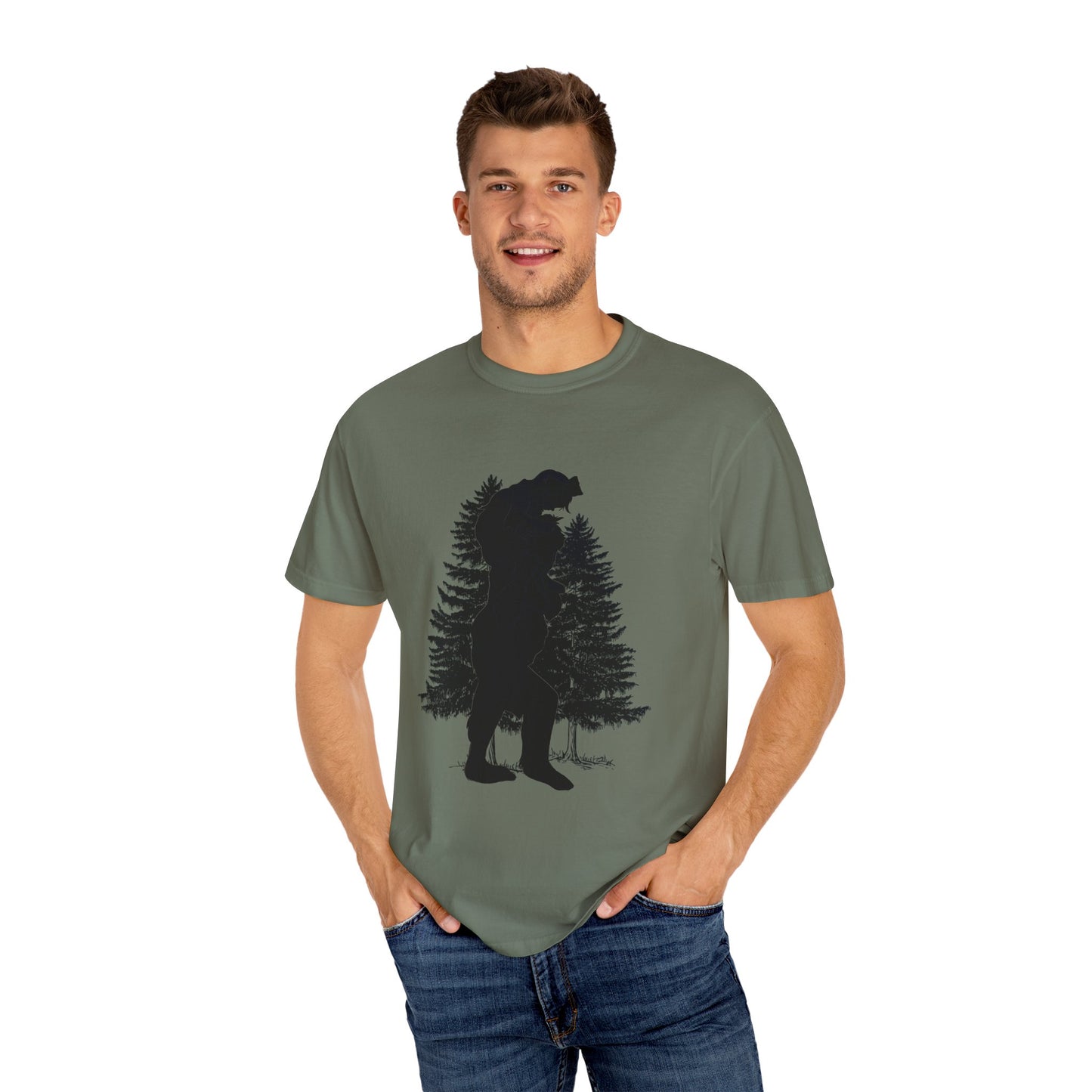 Sasquatch Dad Silhouette Simple Uni Garment-Dyed T-shirt Gift for Fathers