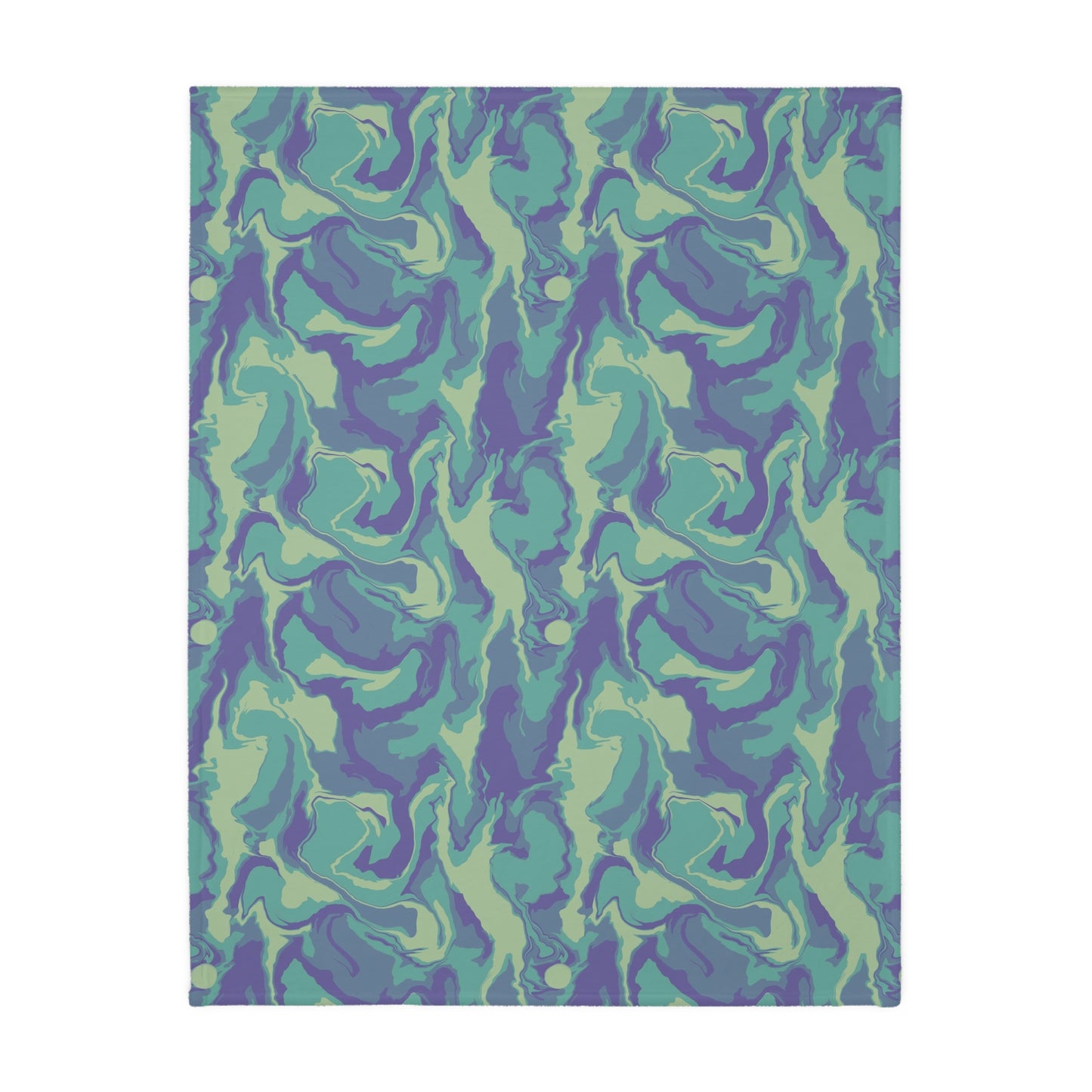 Cryptid Check with Swirls Velveteen Microfiber Blanket