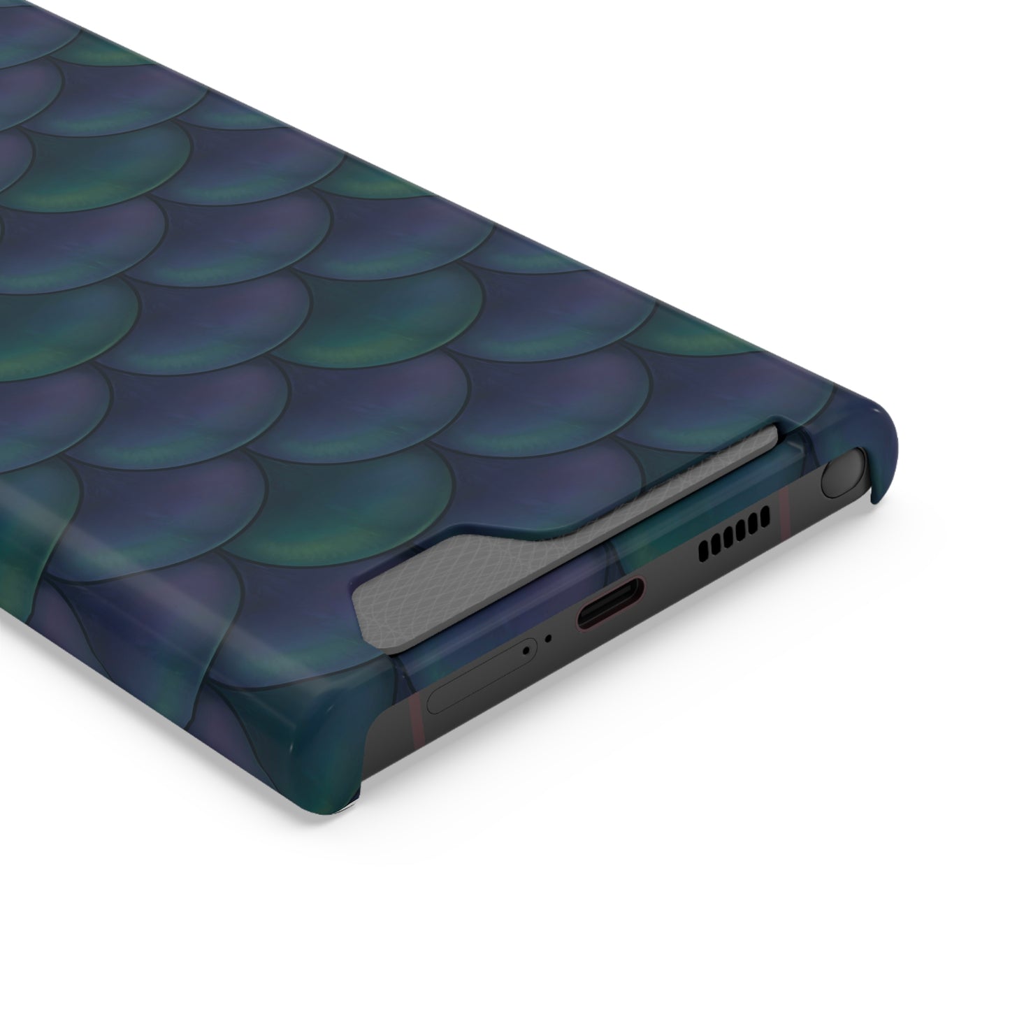 Blue Dragon Scale Phone Case With Card Holder