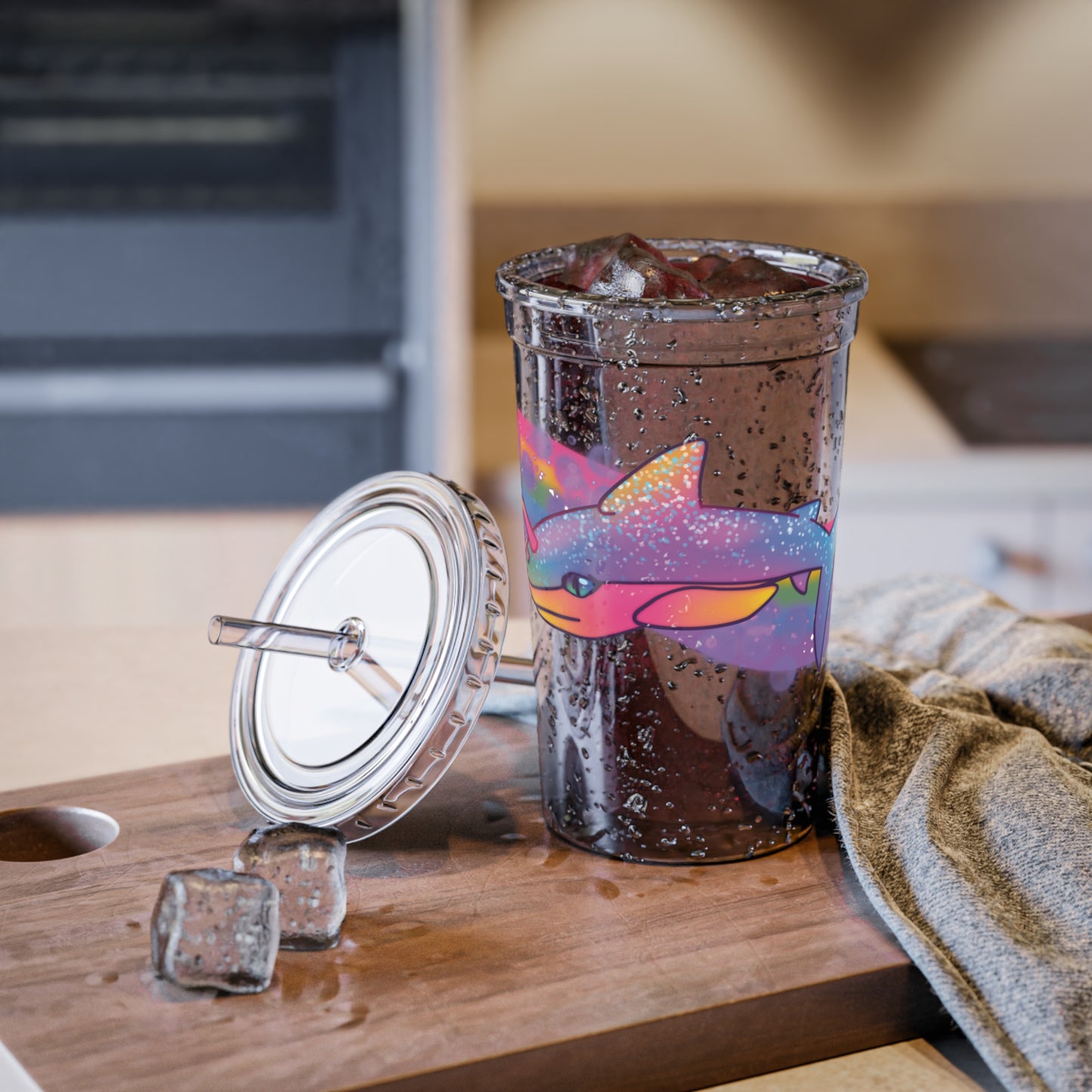 Rainbow Shark Suave Acrylic Cup 16oz