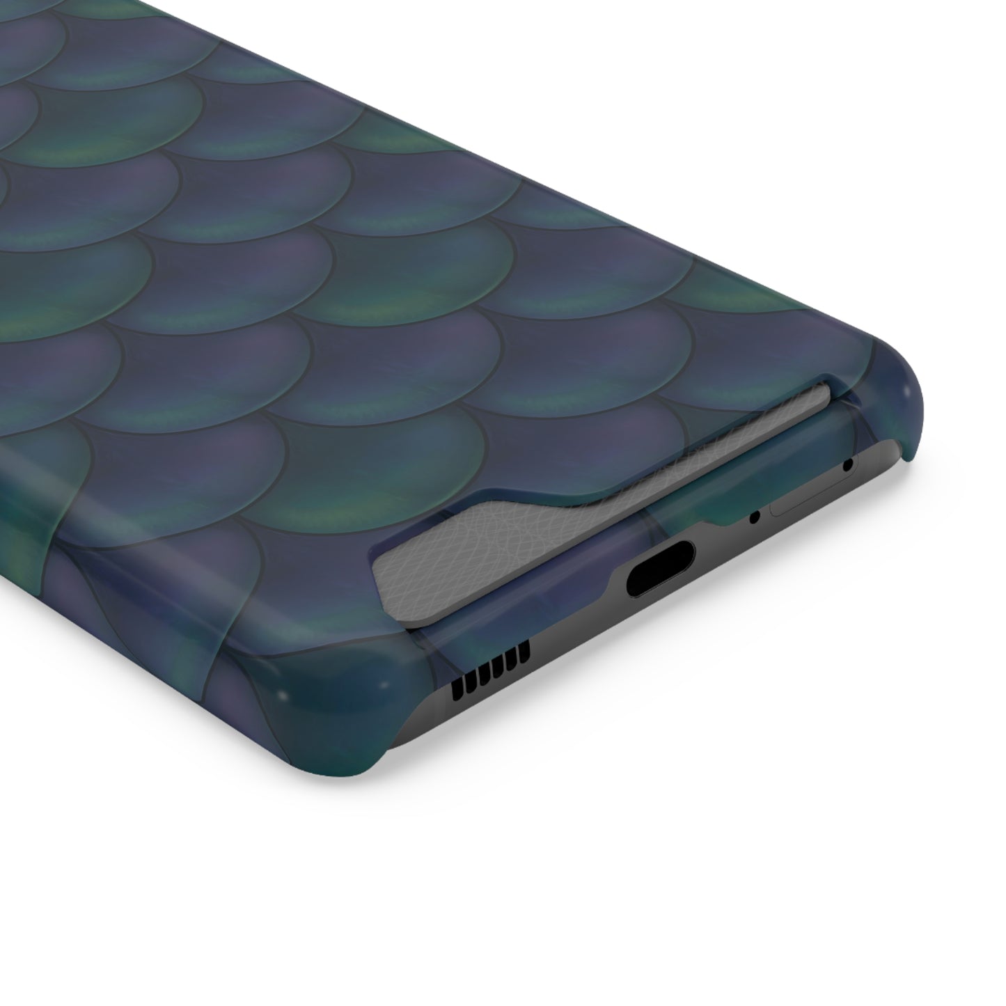 Blue Dragon Scale Phone Case With Card Holder