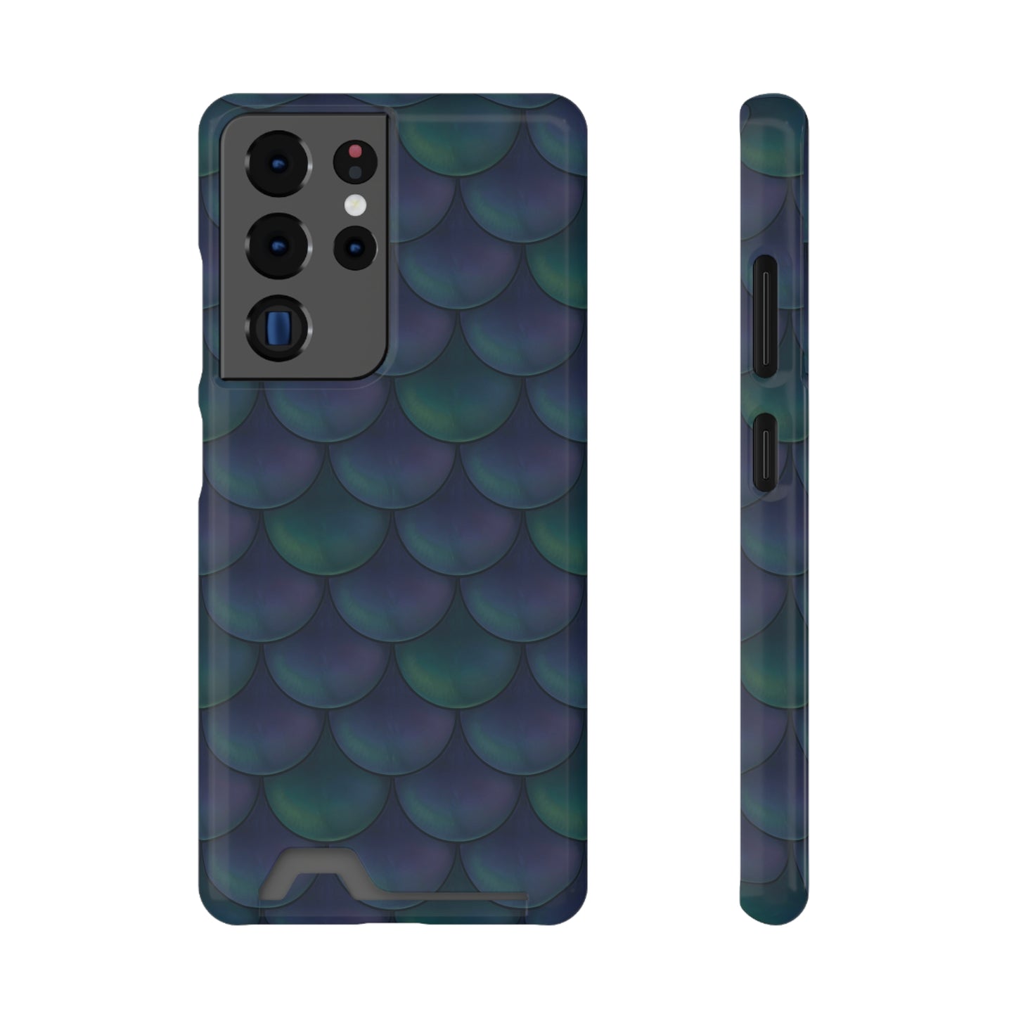 Blue Dragon Scale Phone Case With Card Holder