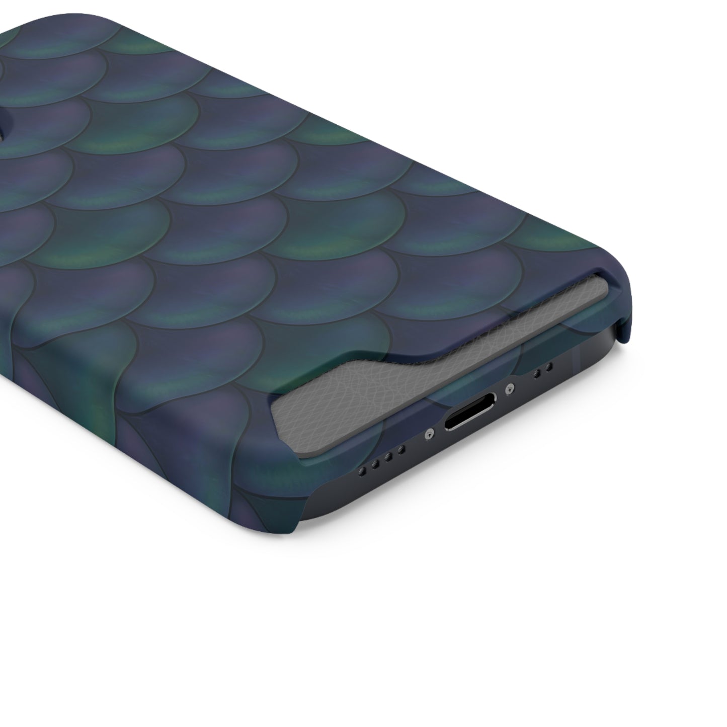 Blue Dragon Scale Phone Case With Card Holder