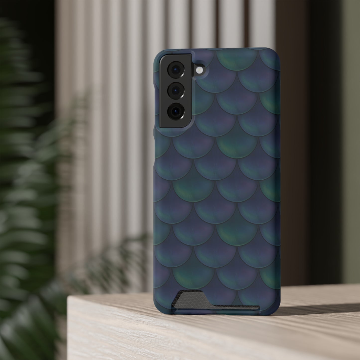 Blue Dragon Scale Phone Case With Card Holder