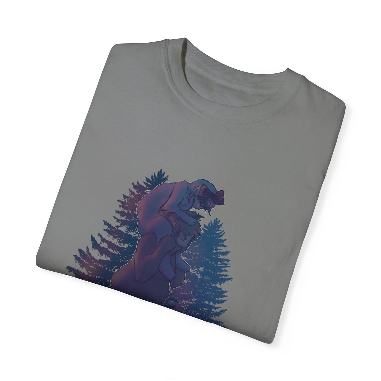 Colored Sasquatch Dad and Daughter Uni Garment-Dyed T-shirt Gift for Fathers