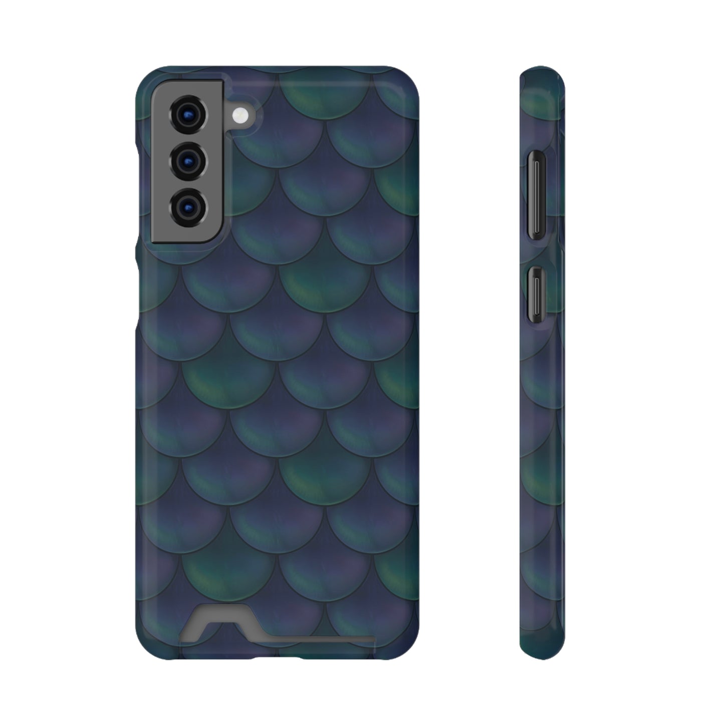 Blue Dragon Scale Phone Case With Card Holder