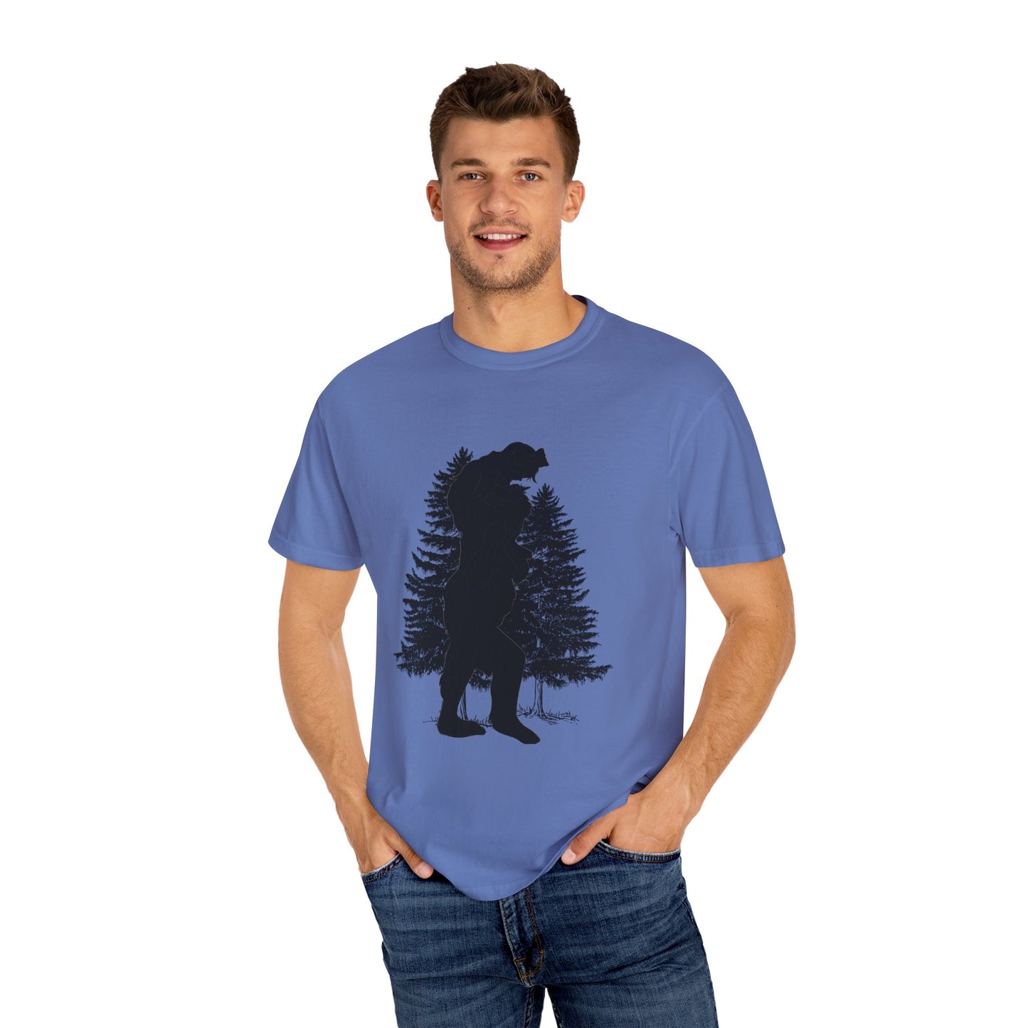 Sasquatch Dad Silhouette Simple Uni Garment-Dyed T-shirt Gift for Fathers