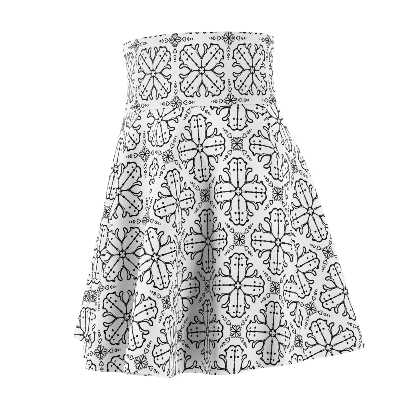 Cat Garden A-Line Stretchy Skater Skirt