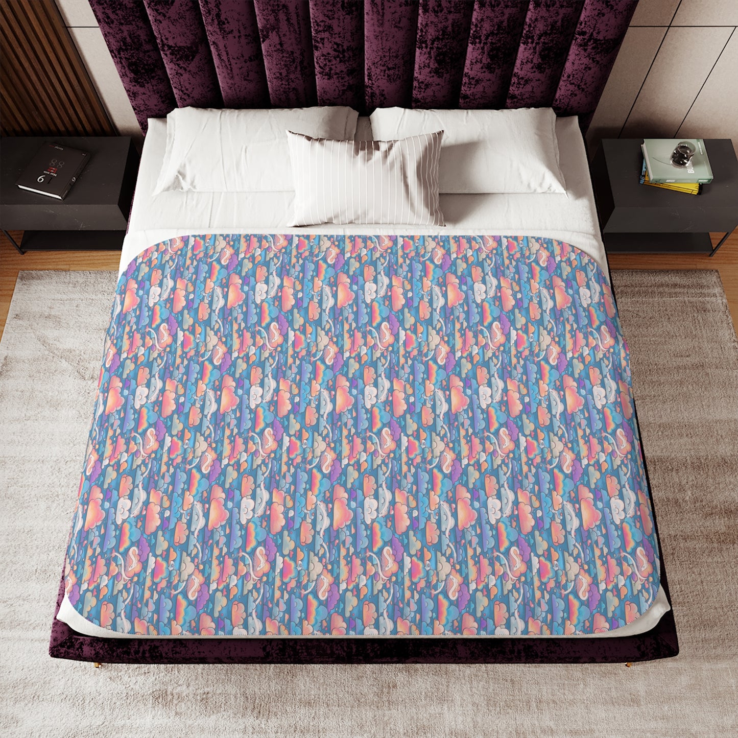 Noodle Cloud Dragons Sherpa Blanket