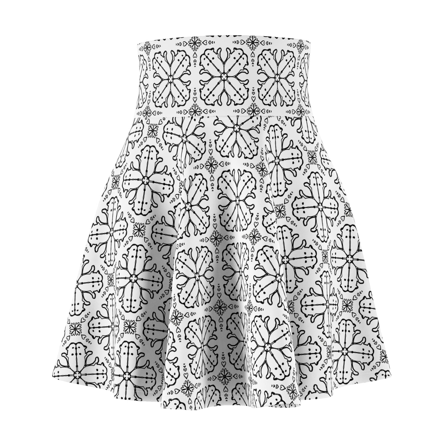 Cat Garden A-Line Stretchy Skater Skirt