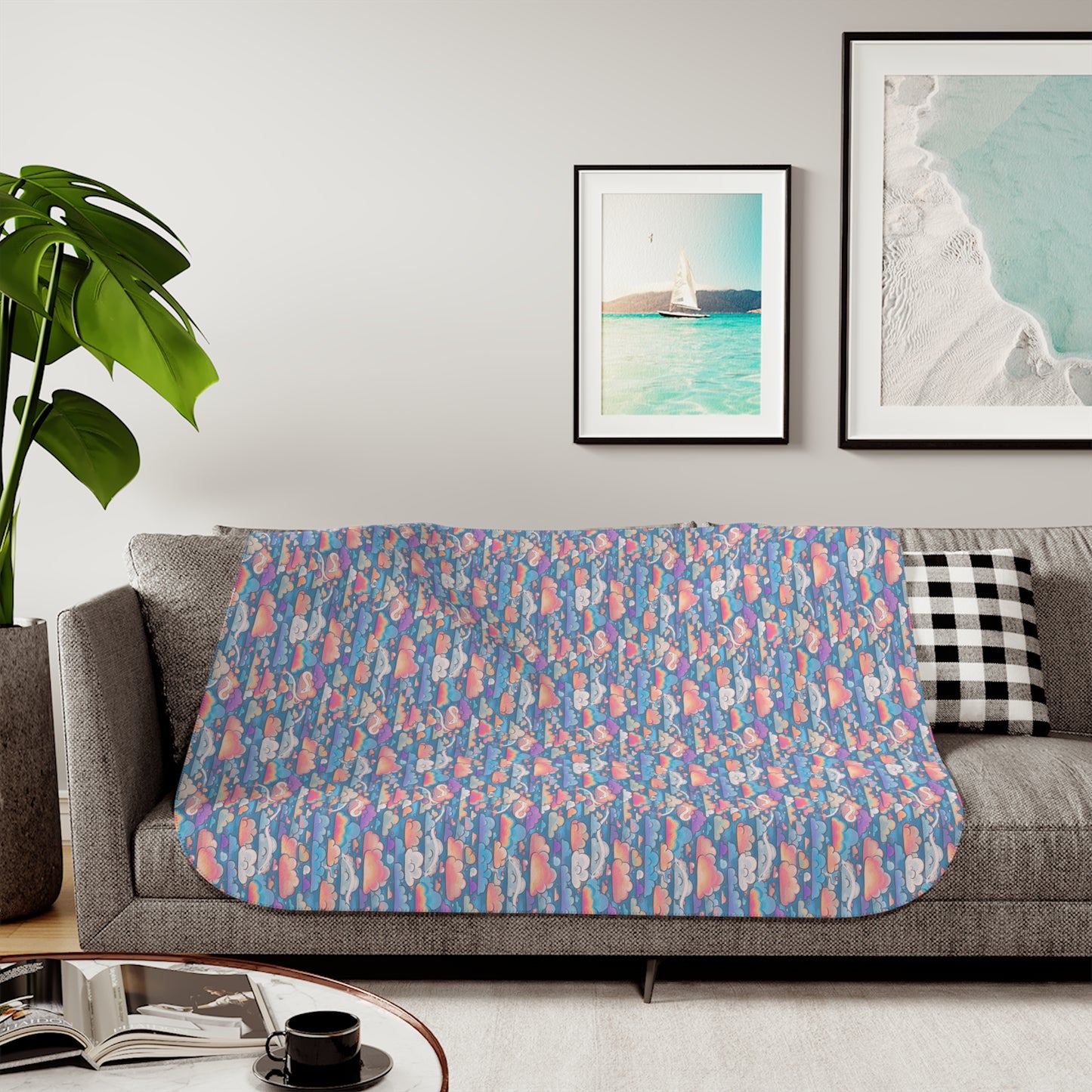 Noodle Cloud Dragons Sherpa Blanket