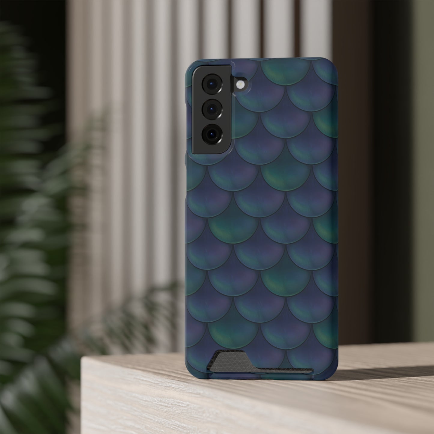 Blue Dragon Scale Phone Case With Card Holder