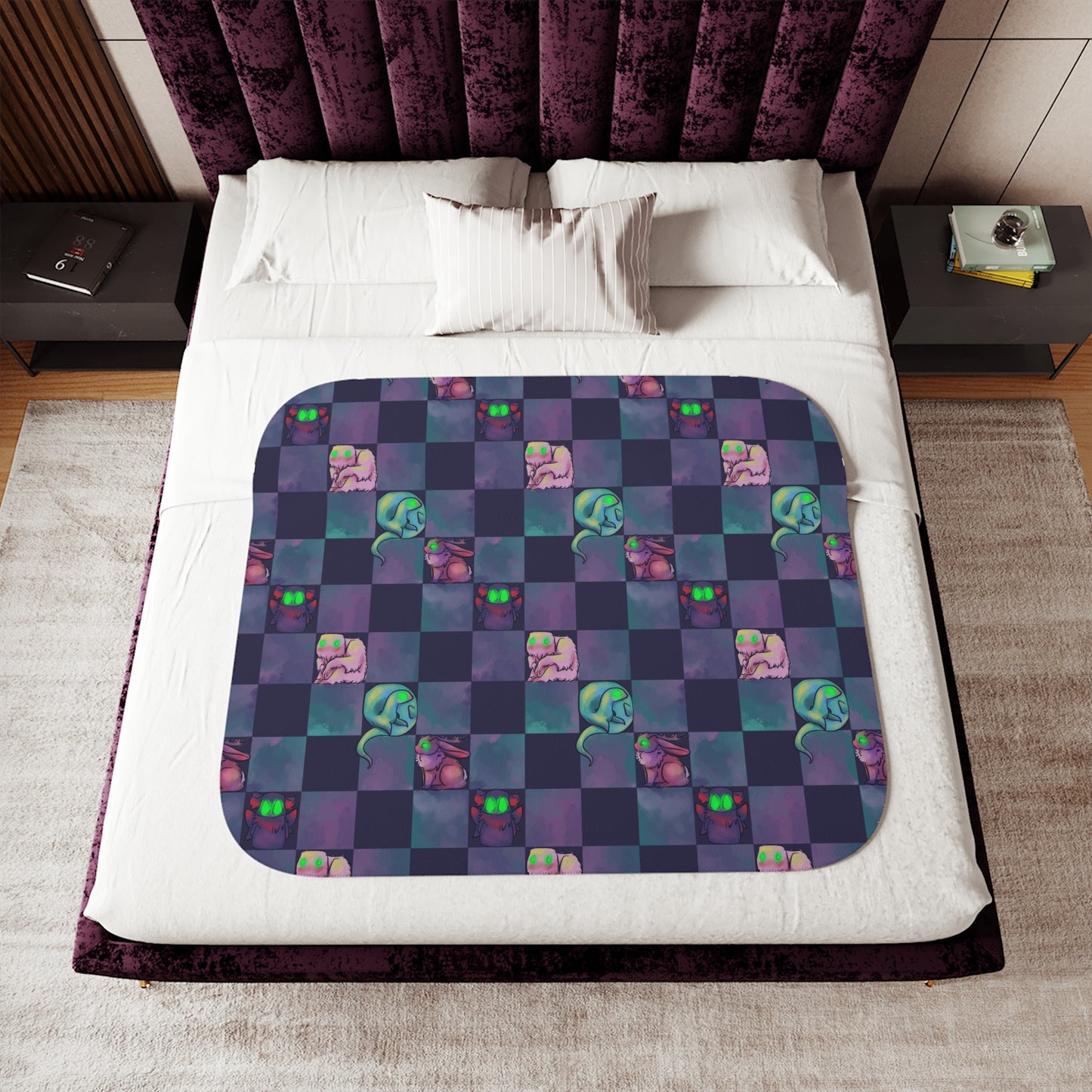 Cryptids Check Sherpa Blanket