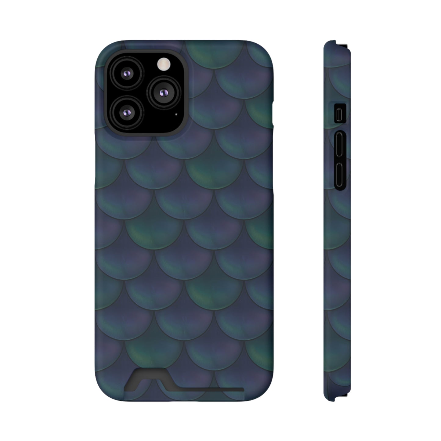 Blue Dragon Scale Phone Case With Card Holder