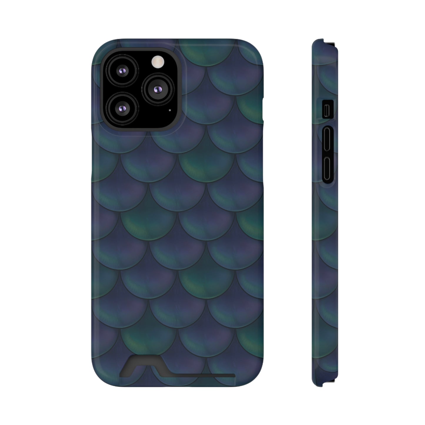Blue Dragon Scale Phone Case With Card Holder