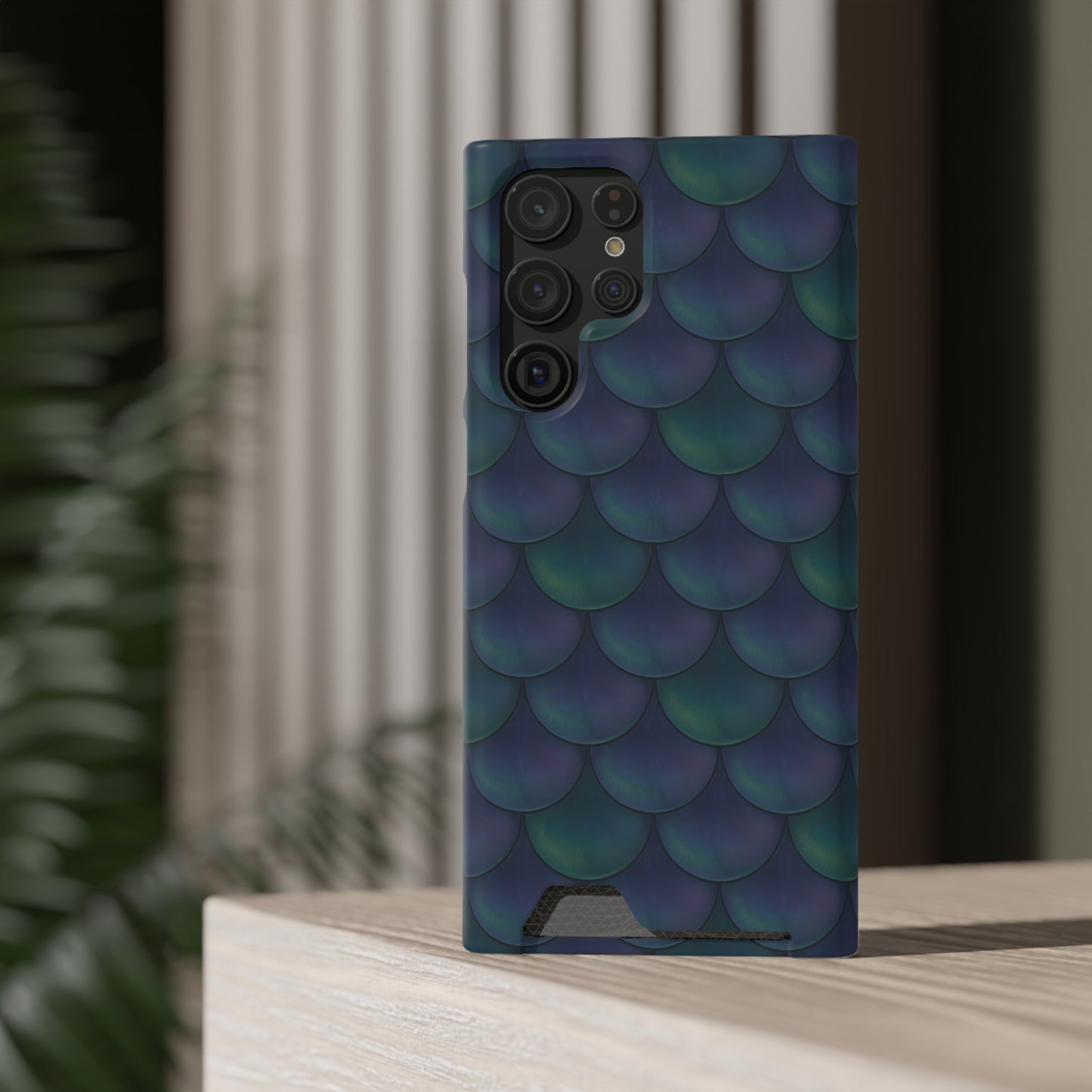 Blue Dragon Scale Phone Case With Card Holder