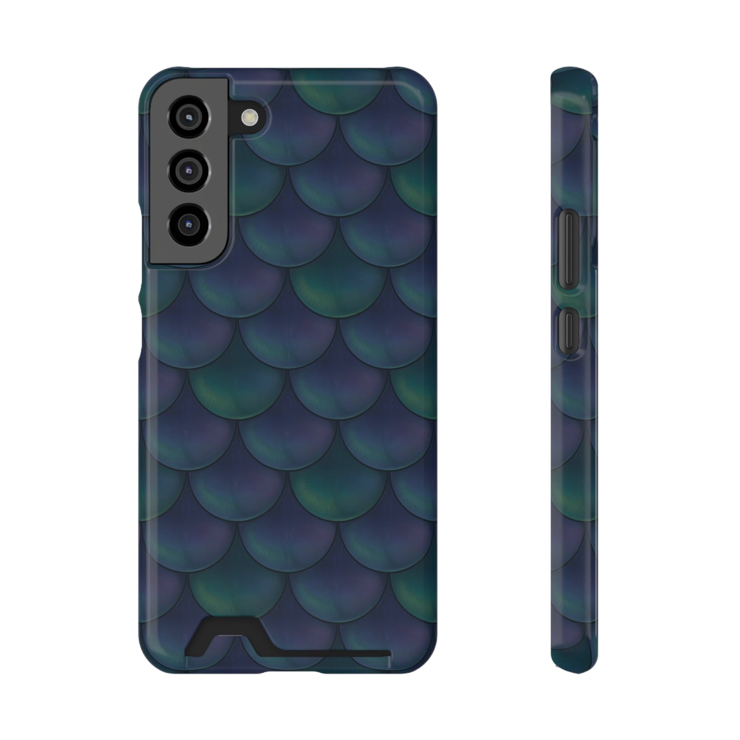 Blue Dragon Scale Phone Case With Card Holder