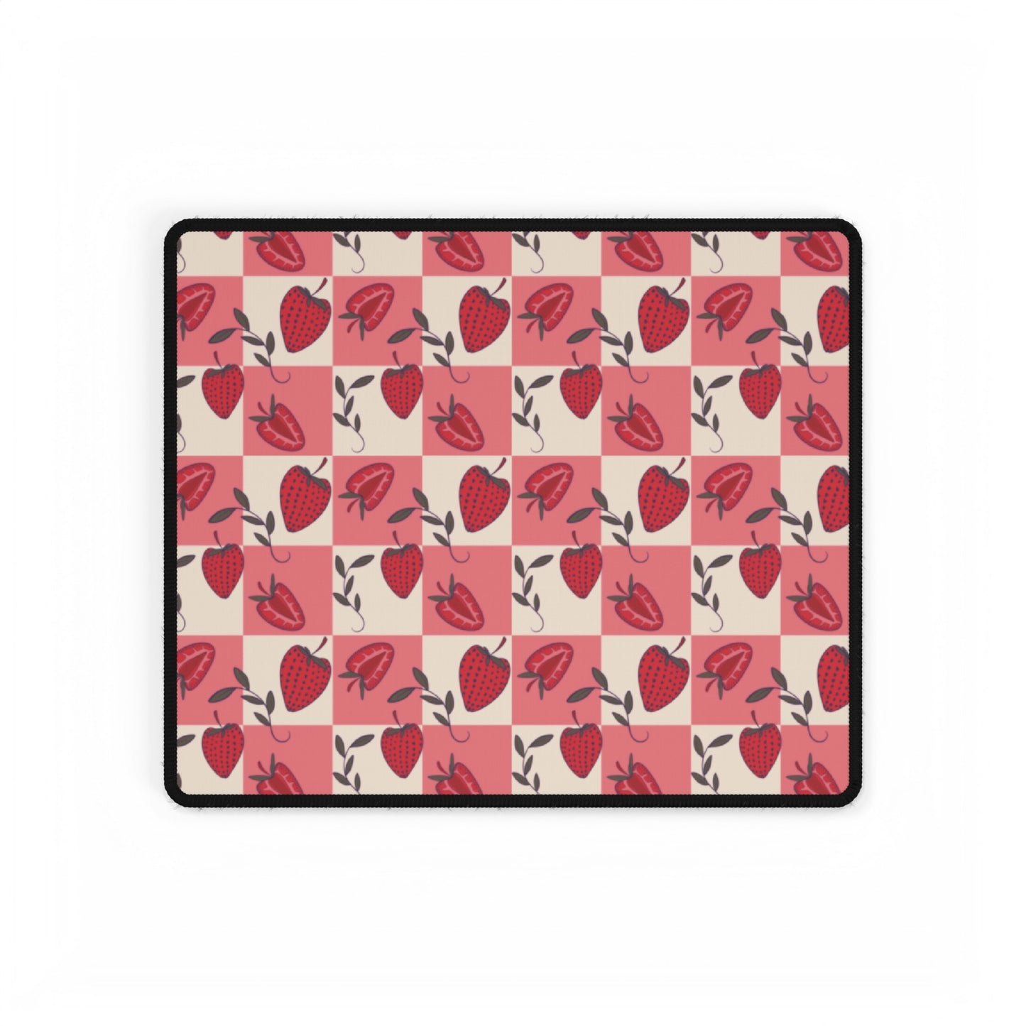 Strawberry Checkers Desk Mat