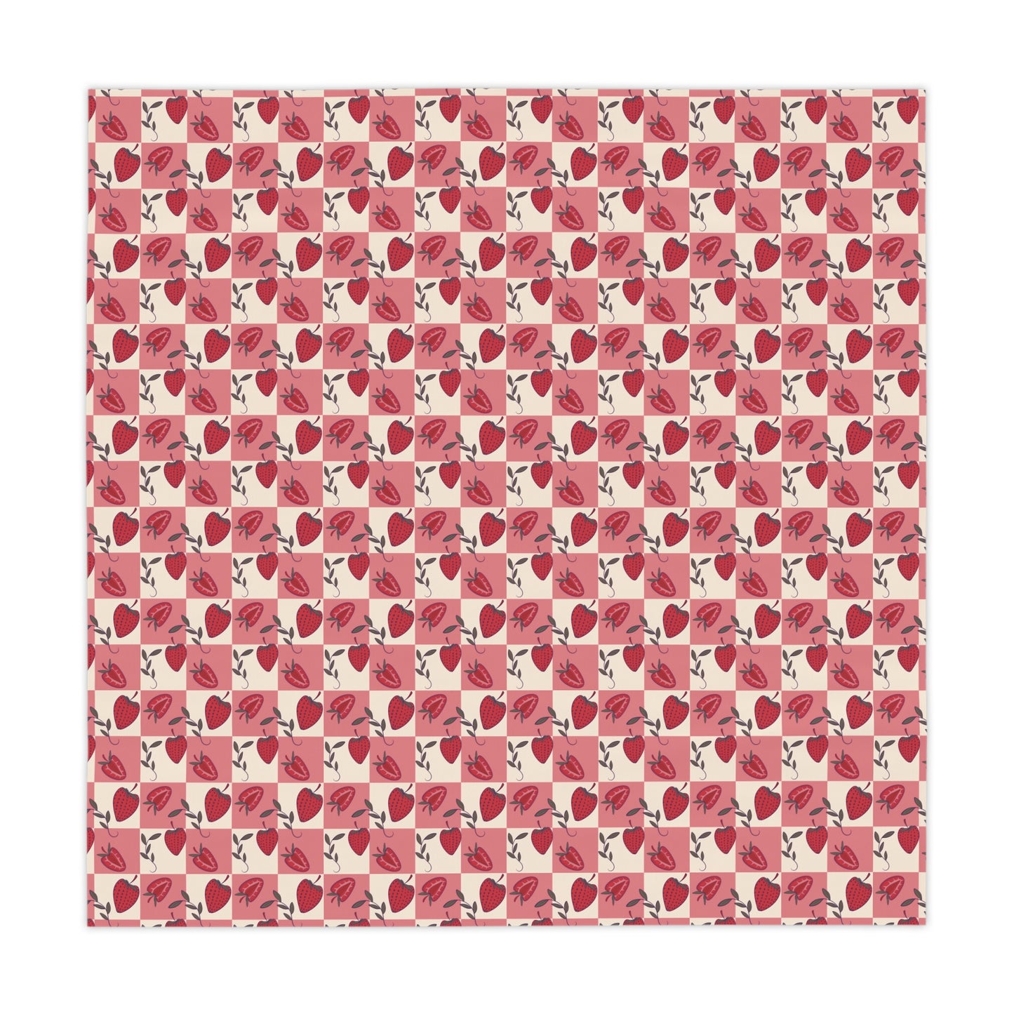 Strawberry Checkers Tablecloth