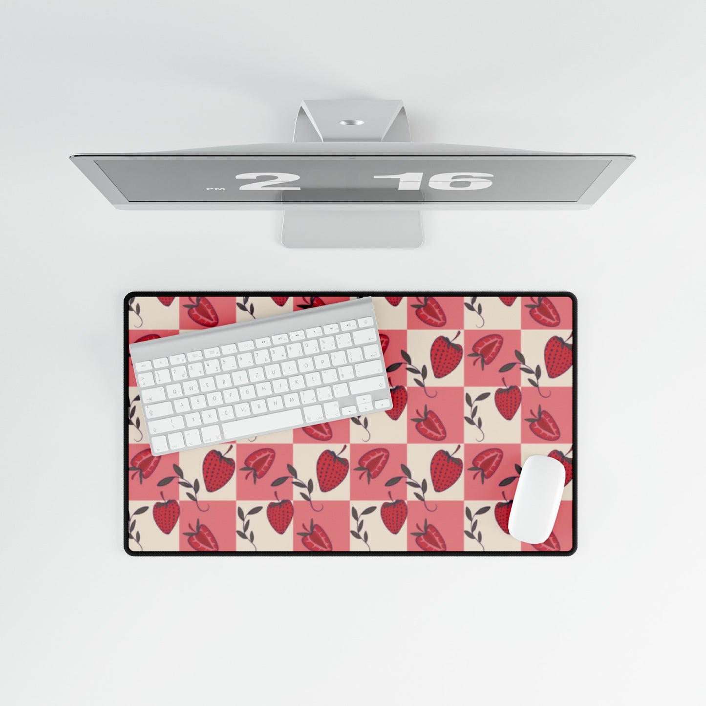 Strawberry Checkers Desk Mat