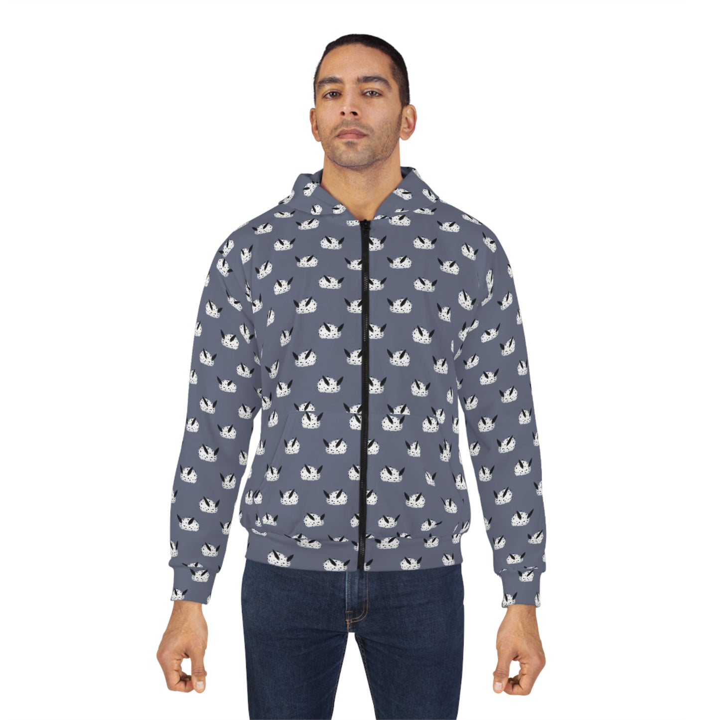 Sea Bunny Grey Unisex Zip Hoodie