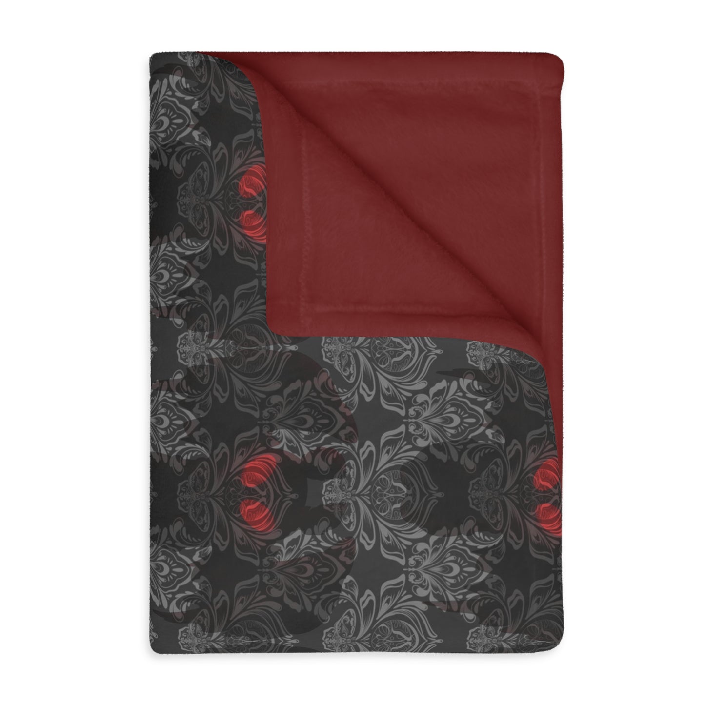 Mothman with Solid Red Velveteen Microfiber Blanket