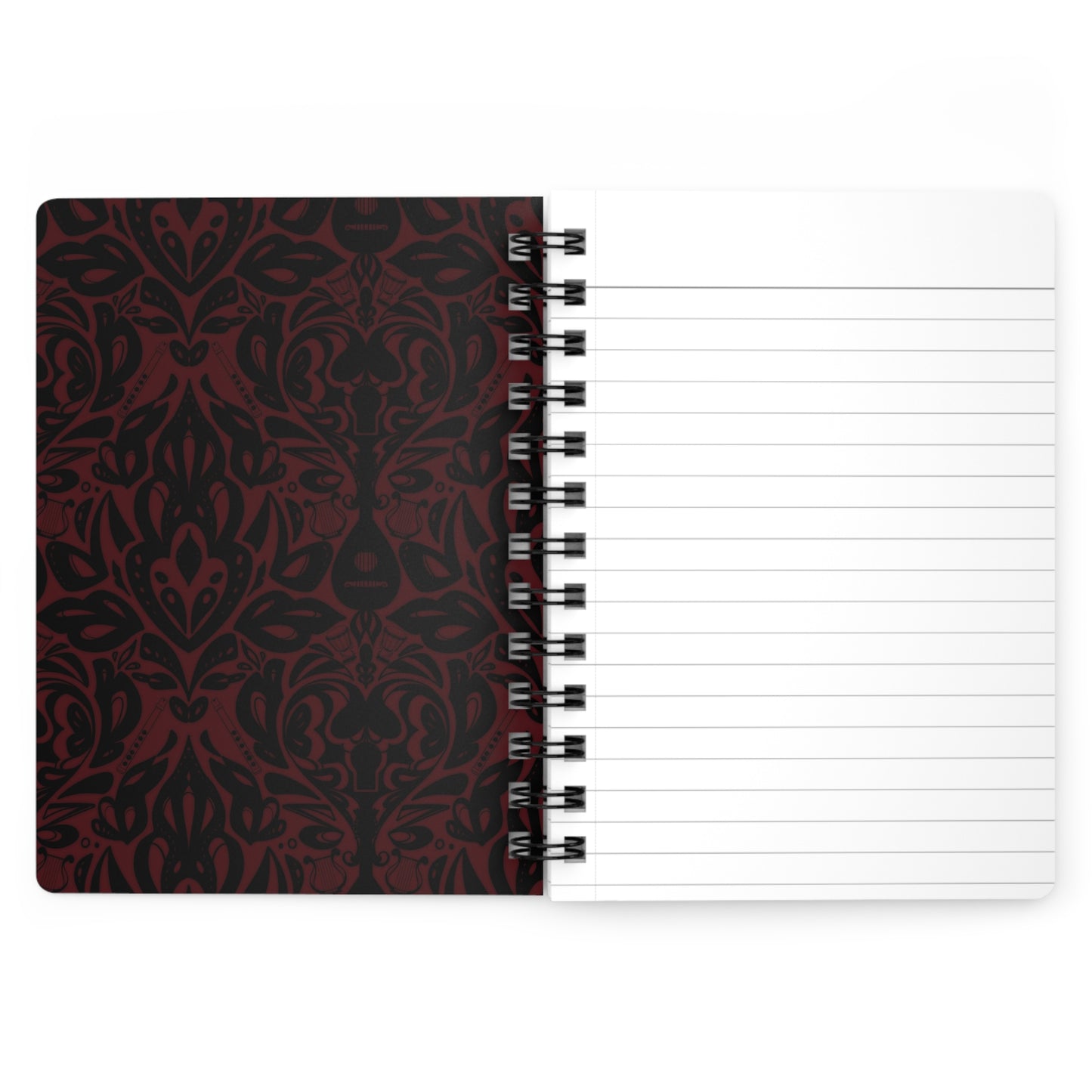 Dark Red Bard Spiral Bound Lined Notebook
