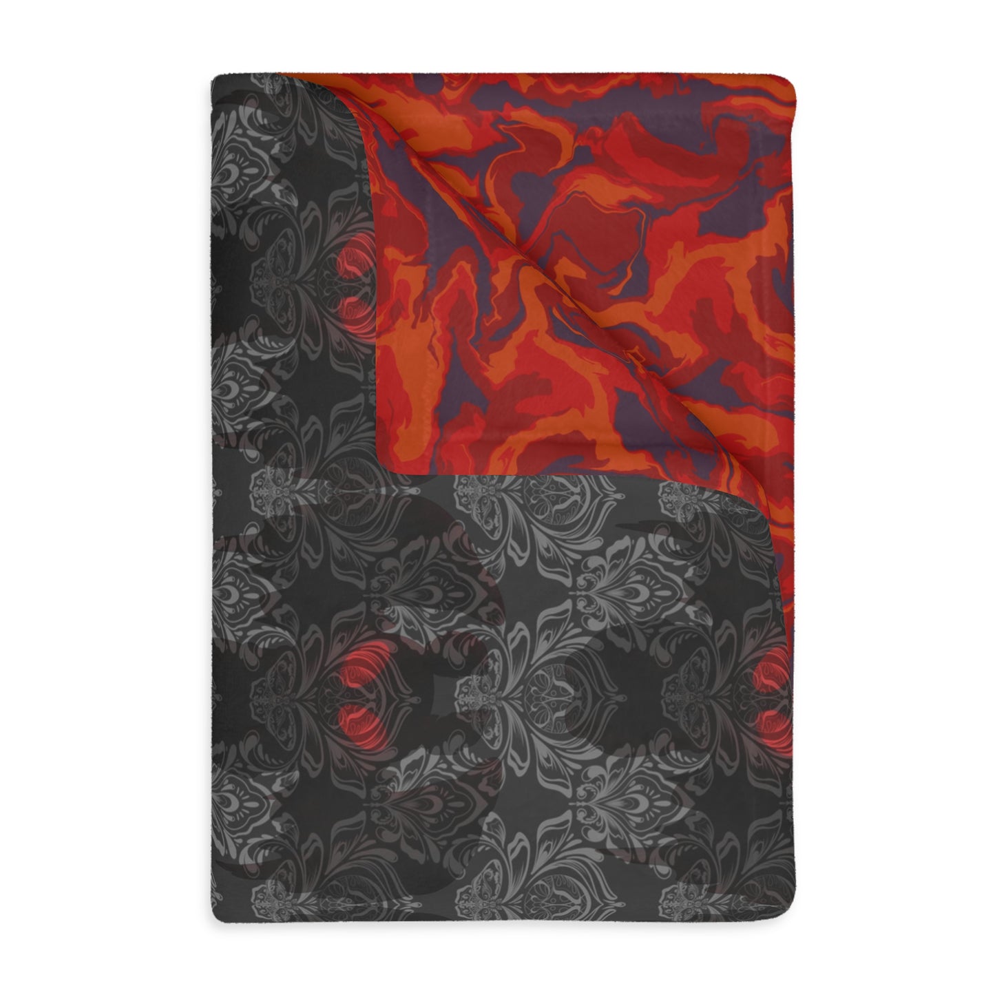 Mothman with Swirls Velveteen Microfiber Blanket