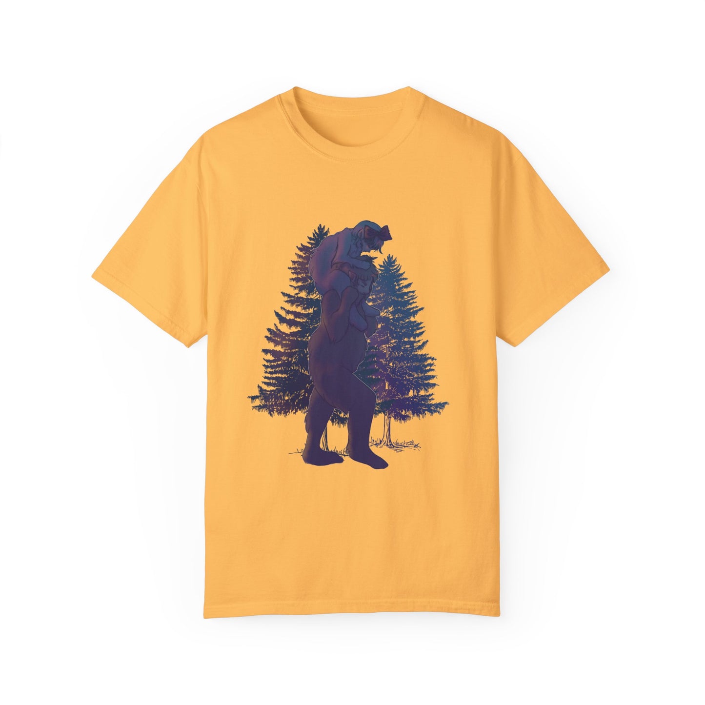 Colored Sasquatch Dad and Daughter Uni Garment-Dyed T-shirt Gift for Fathers