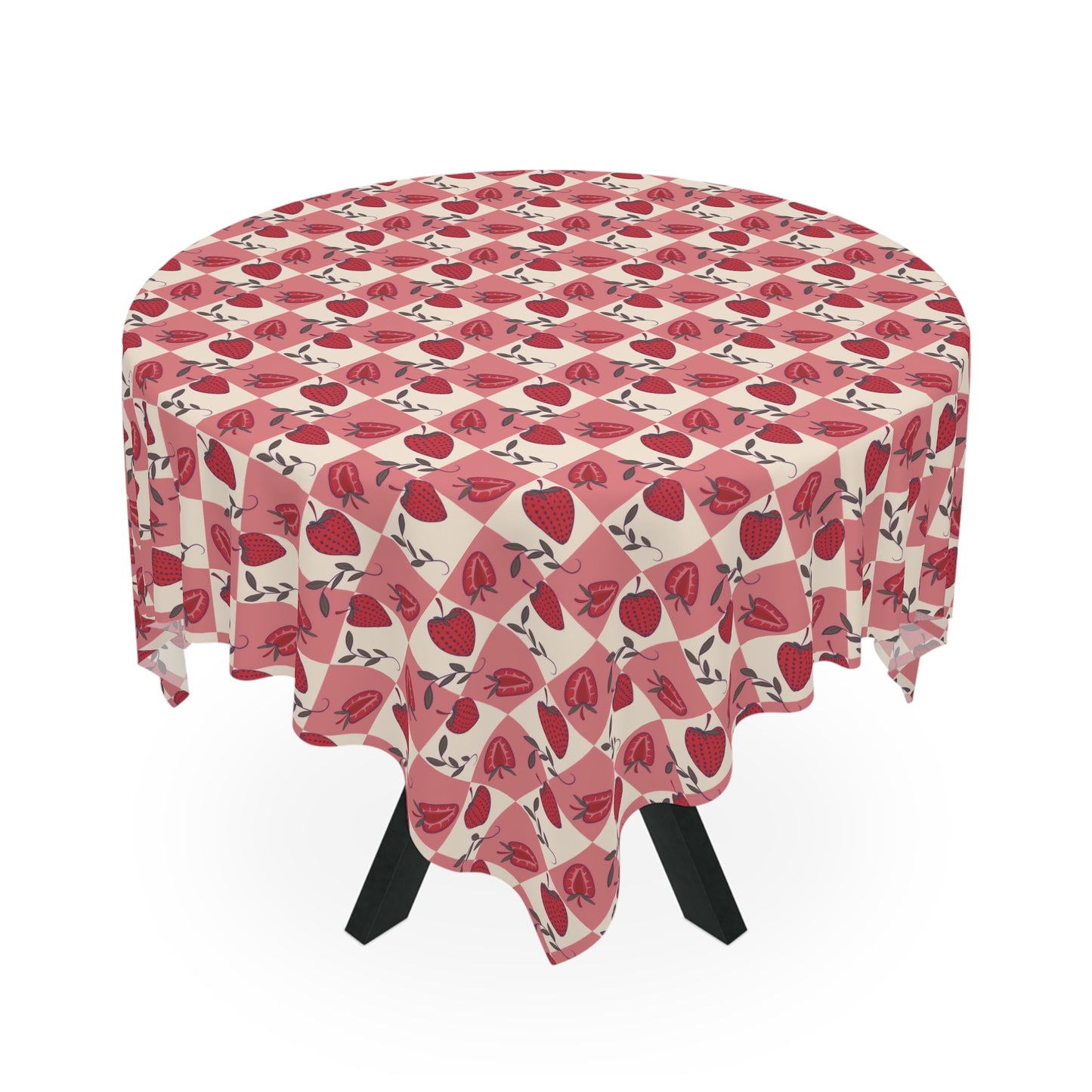 Strawberry Checkers Tablecloth