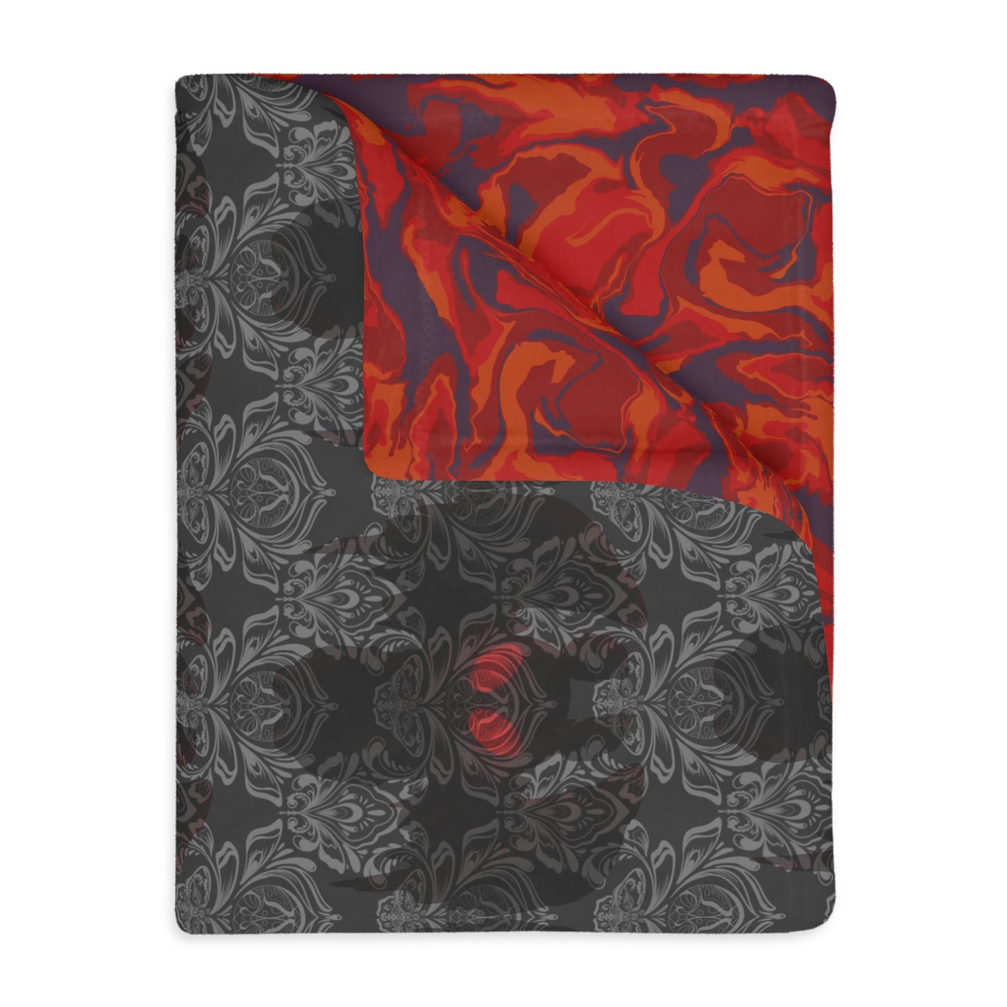 Mothman with Swirls Velveteen Microfiber Blanket