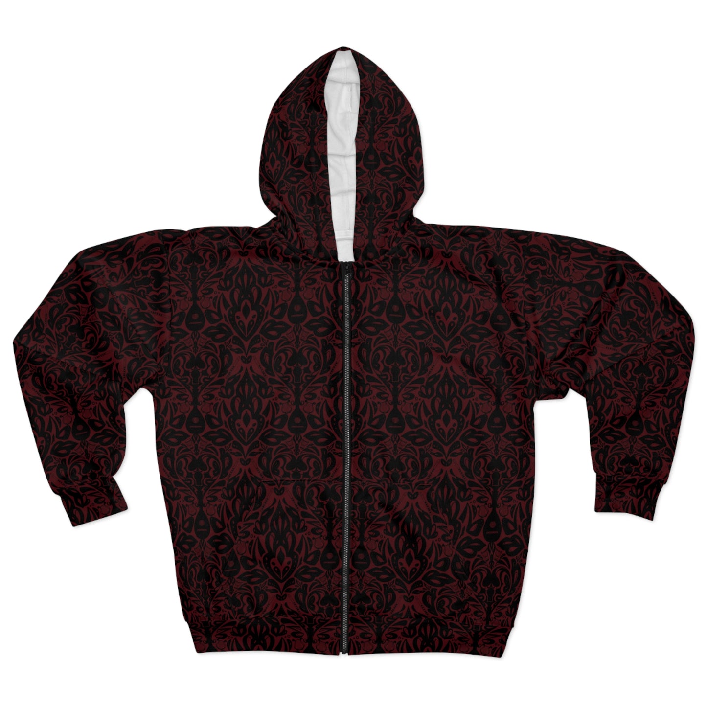Dark Red Bard Unisex Zip Hoodie