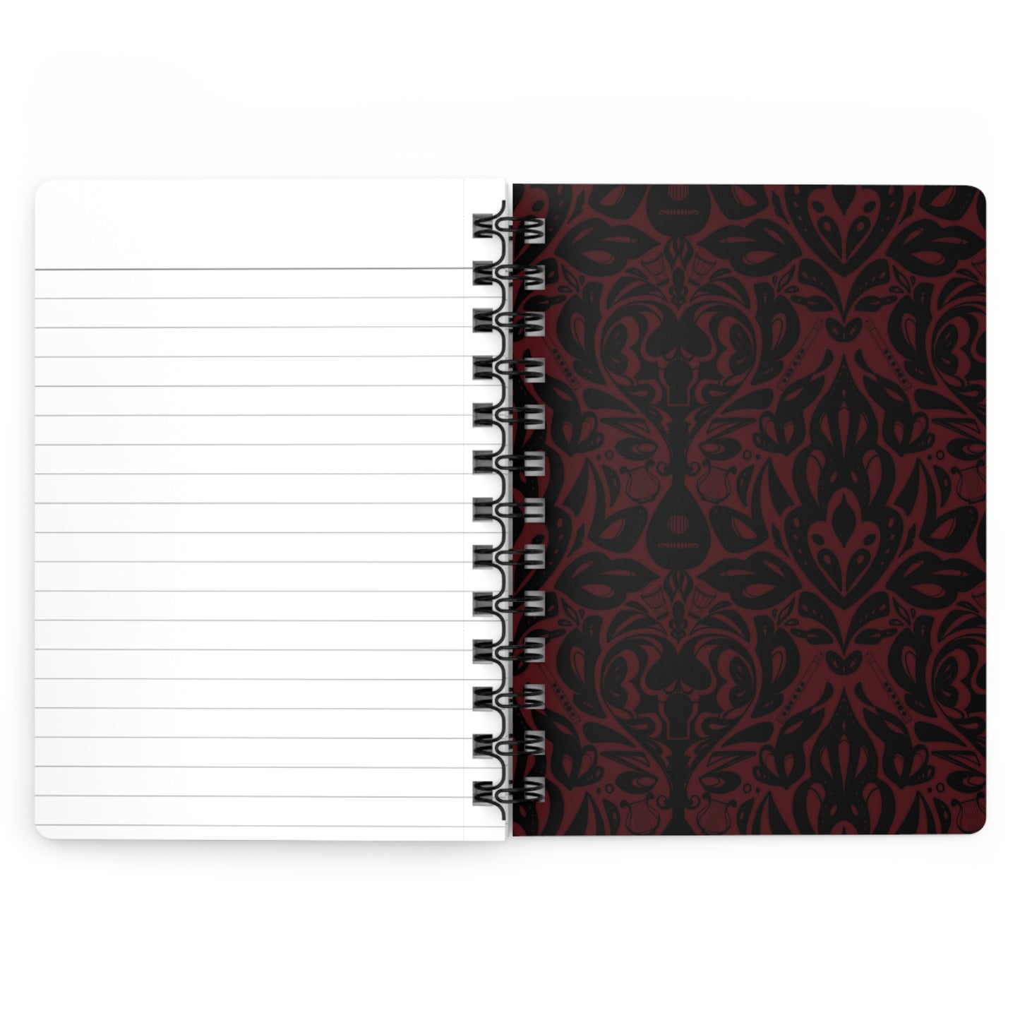 Dark Red Bard Spiral Bound Lined Notebook