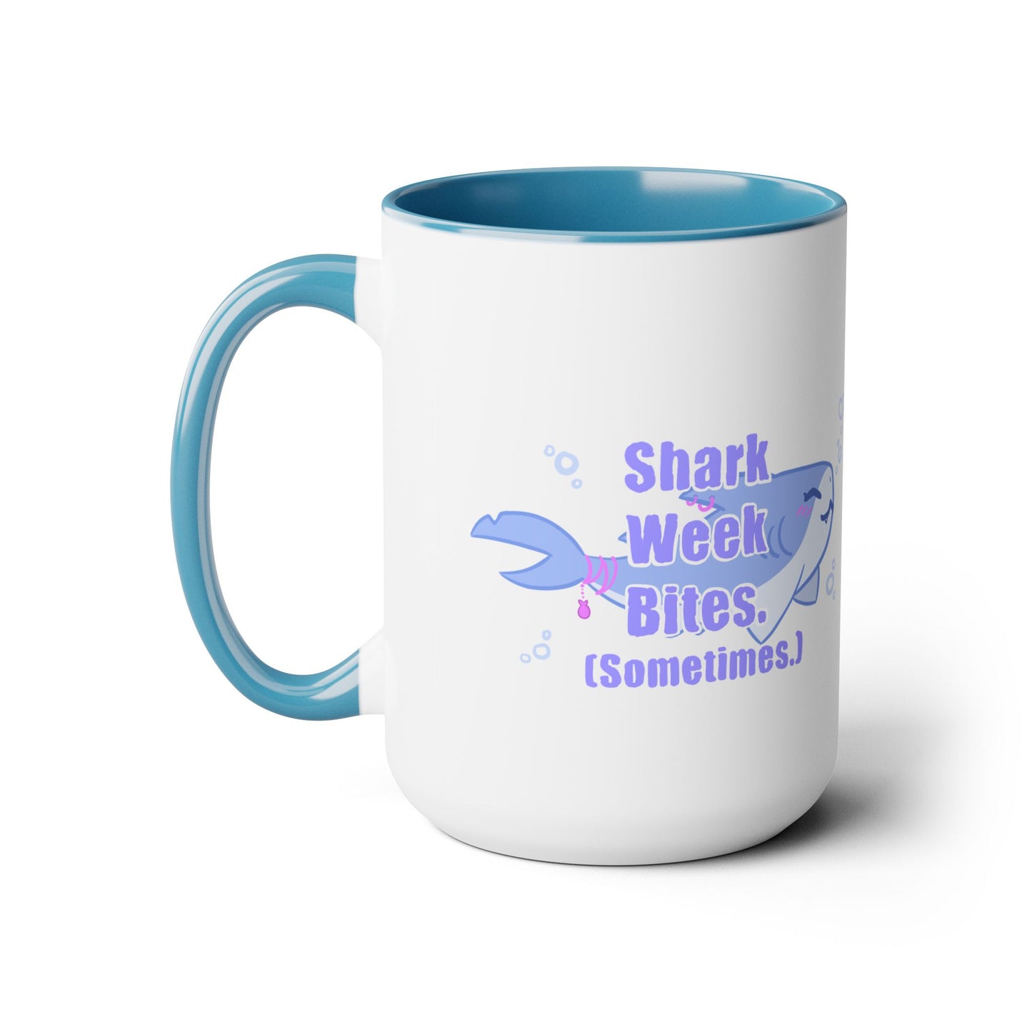 Shark Week Bites Two-Tone Coffee Mugs, 15oz