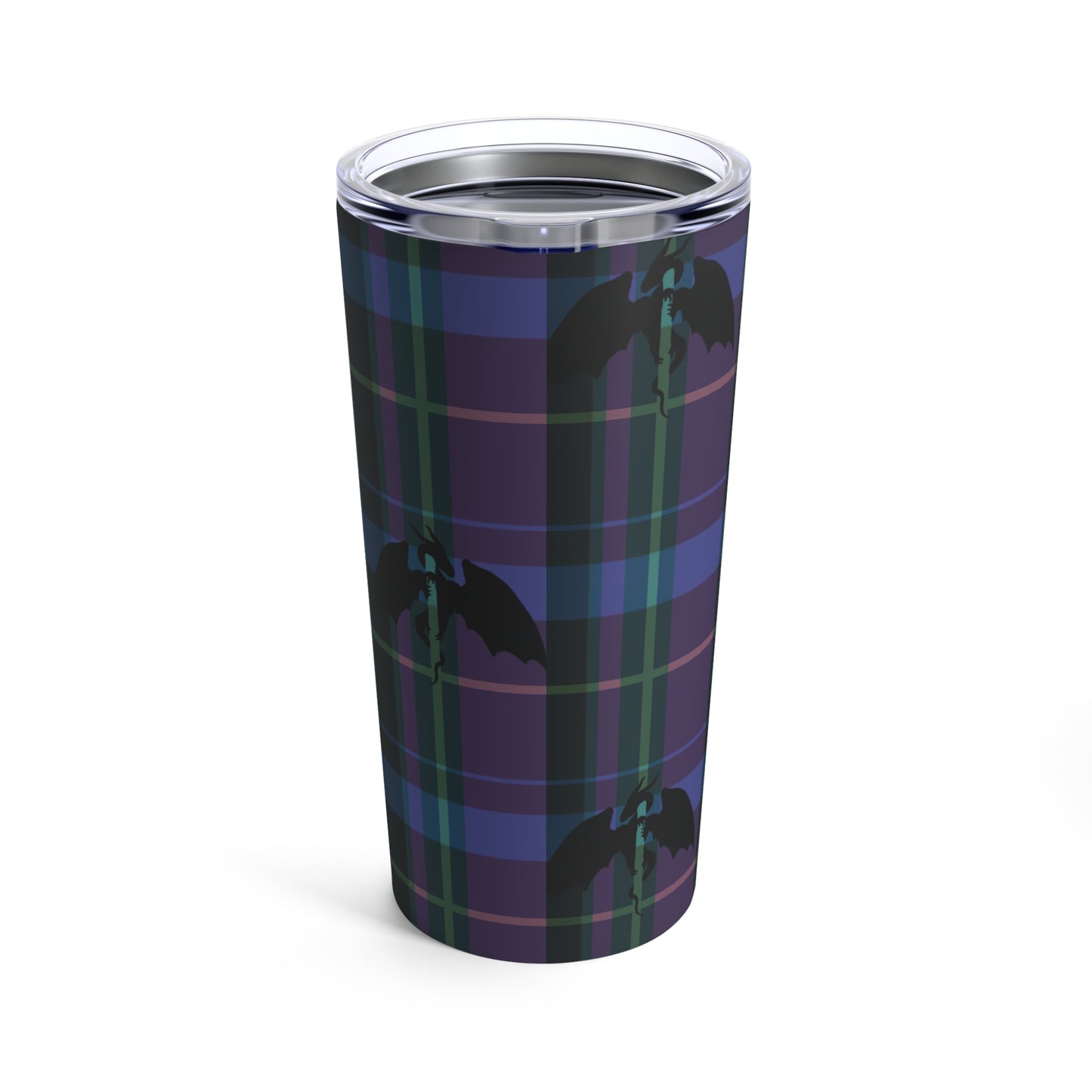 Purple Plaid Dragons Tumbler 20oz