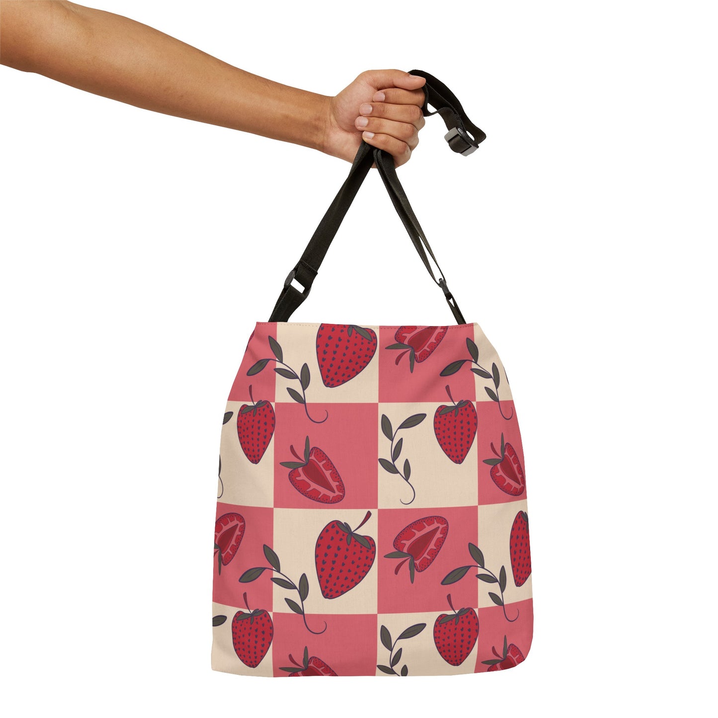 Strawberry Checkers Adjustable Tote Bag