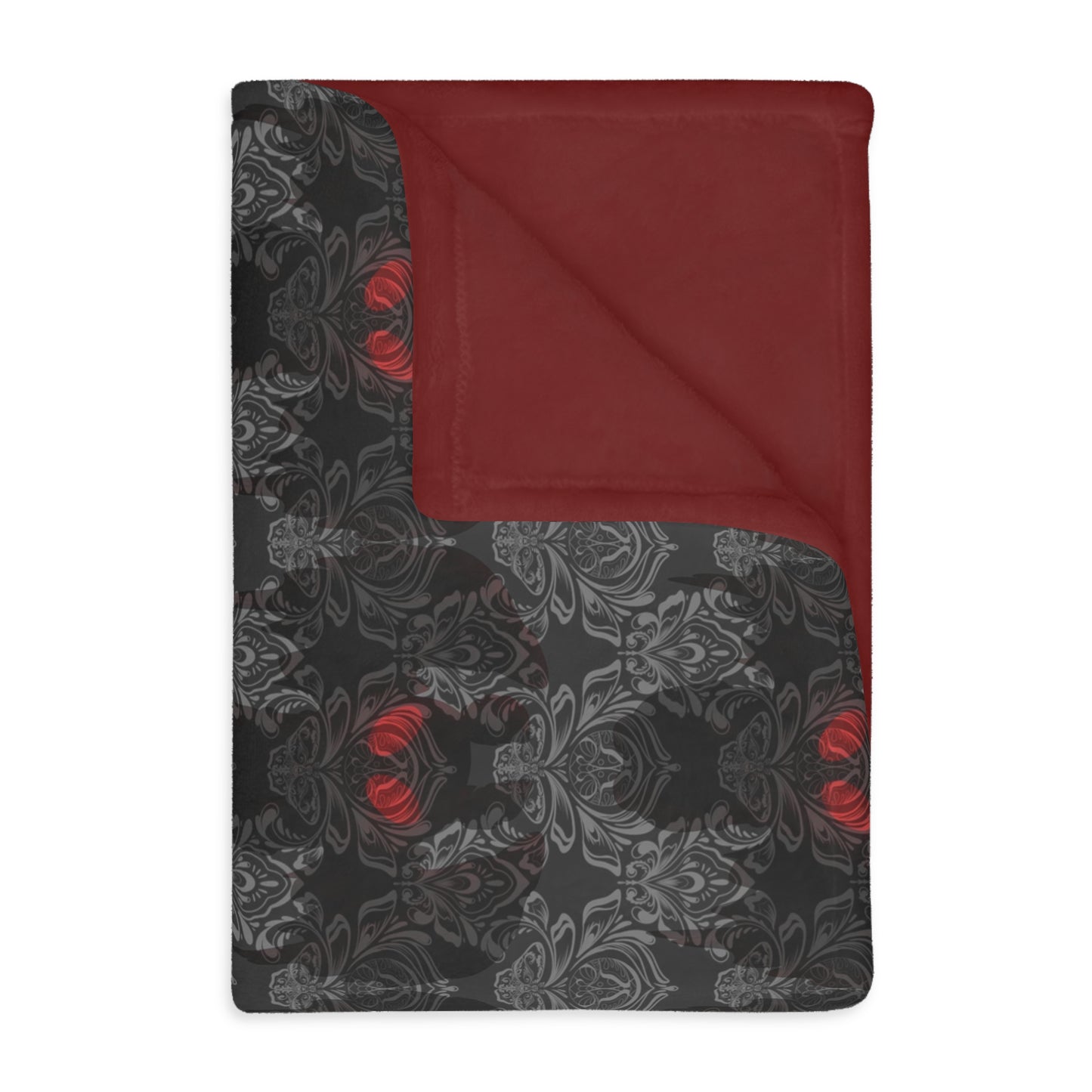 Mothman with Solid Red Velveteen Microfiber Blanket