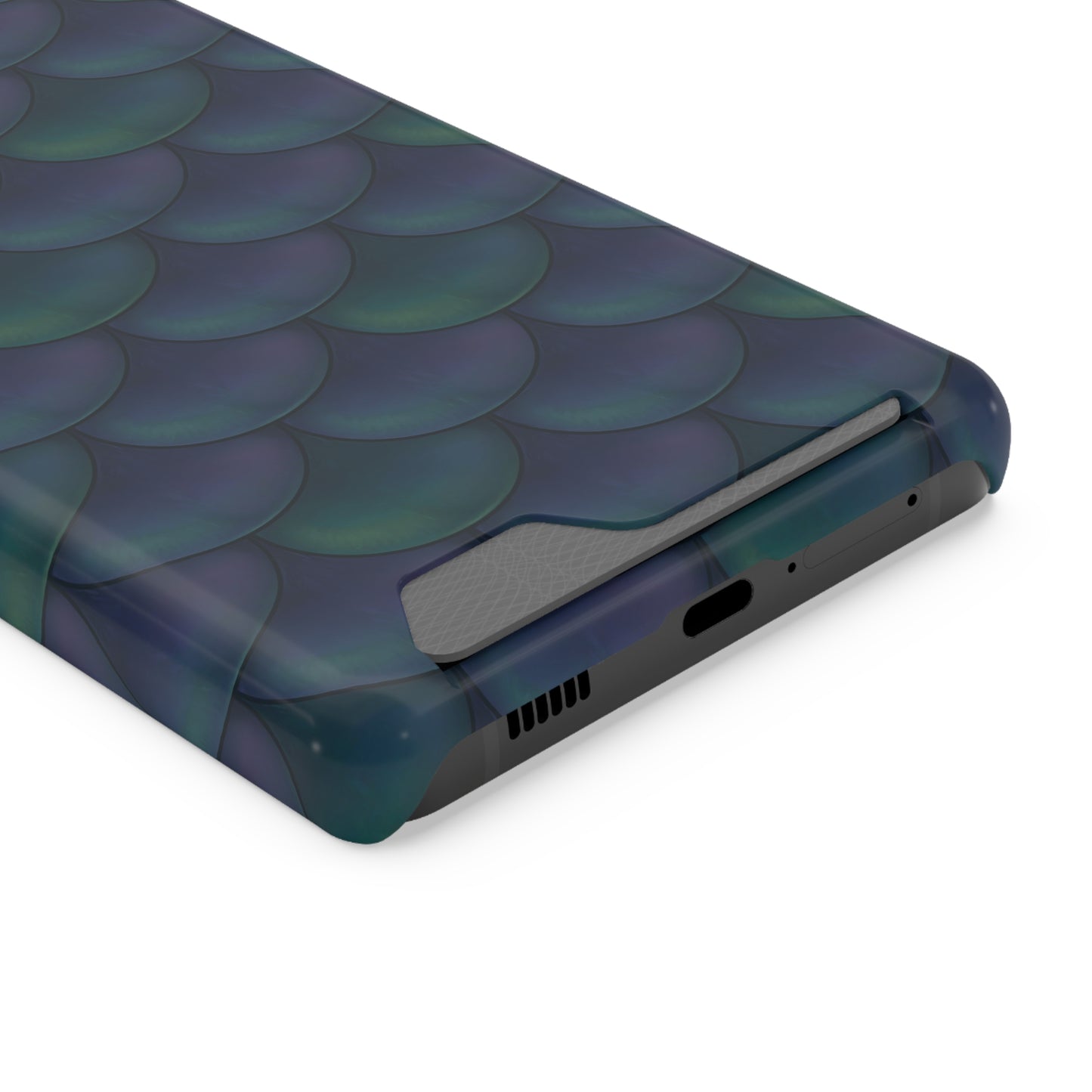 Blue Dragon Scale Phone Case With Card Holder